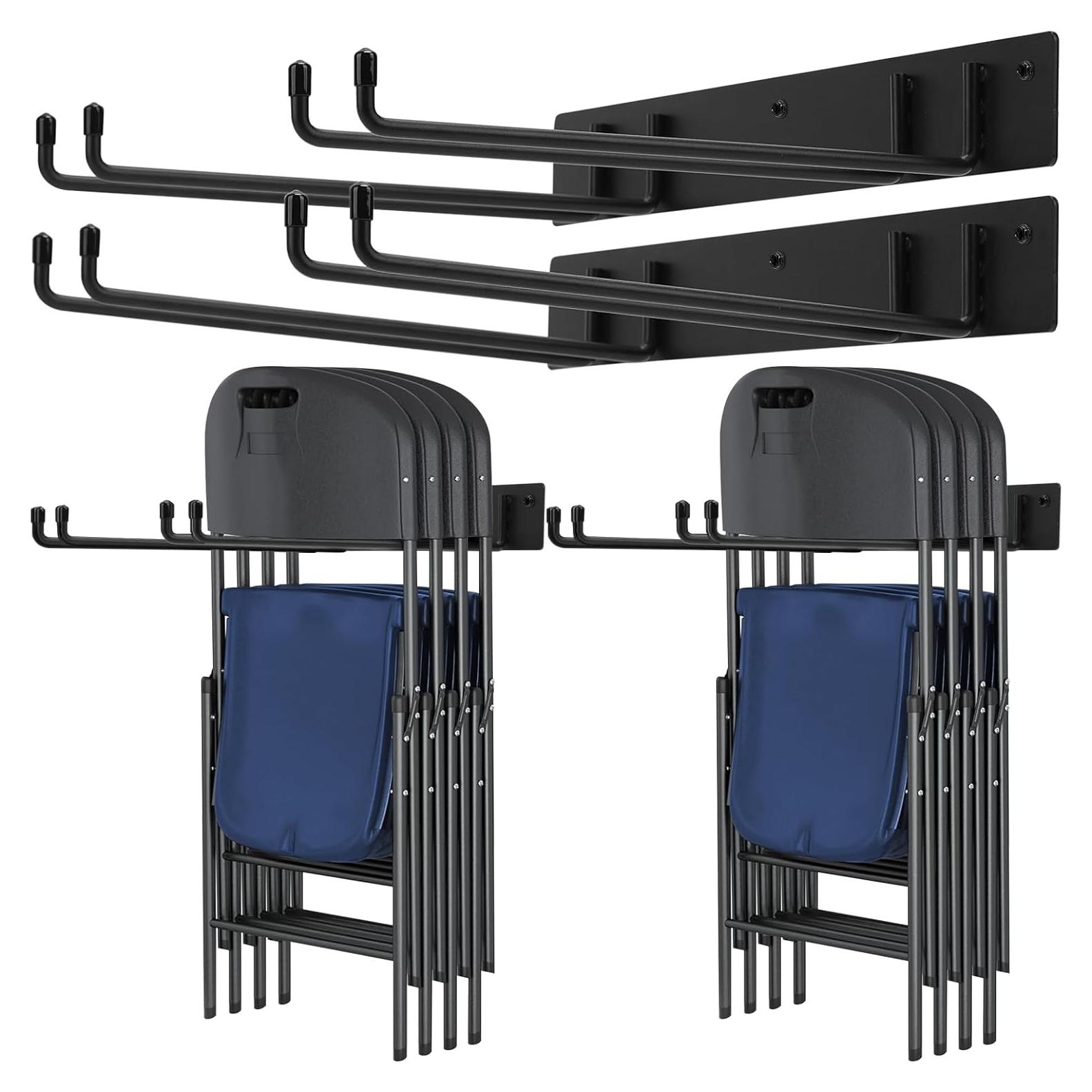 Soporte de Almacenamiento para Sillas Plegables Neiteli - 2 Ganchos de 30.99 cm, Resistente hasta 108.86 kg