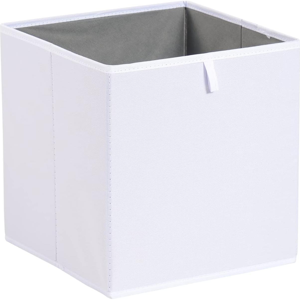 Cajas Organizadoras Plegables Amazon Basics, 6 Unidades, 33x38x33 cm, Blancas