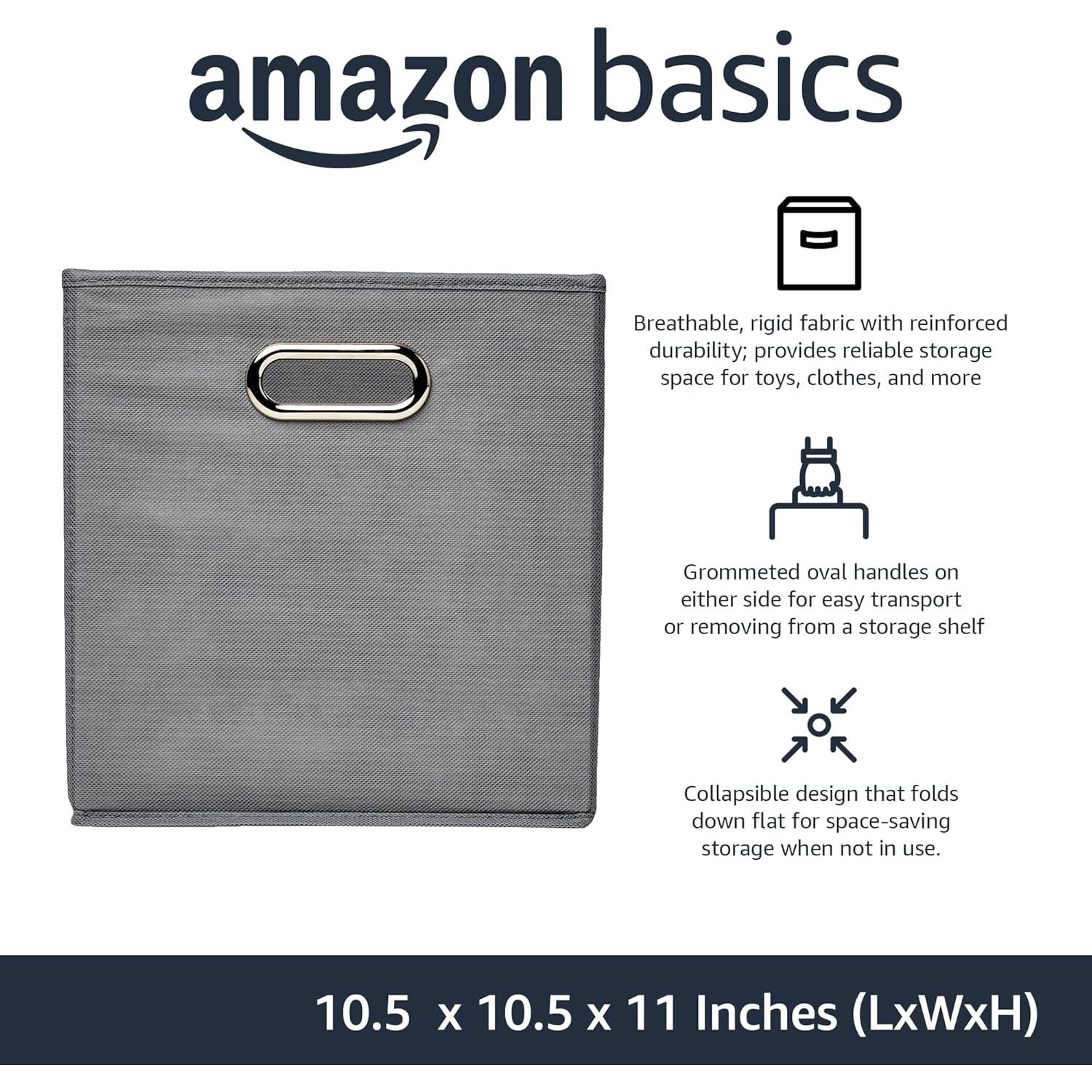 Organizador Plegable Amazon Basics 6 Cubos 26.7x26.7x27.9cm Gris