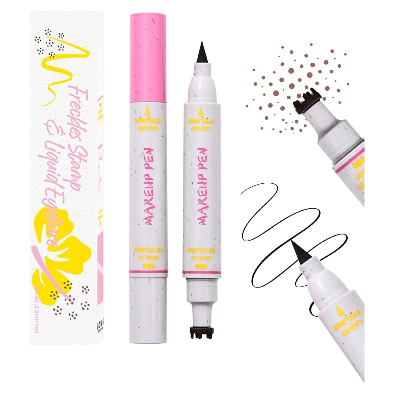 Lápiz Eyeliner 2 en 1 Sello de Pecas Marrón Medio - Impermeable