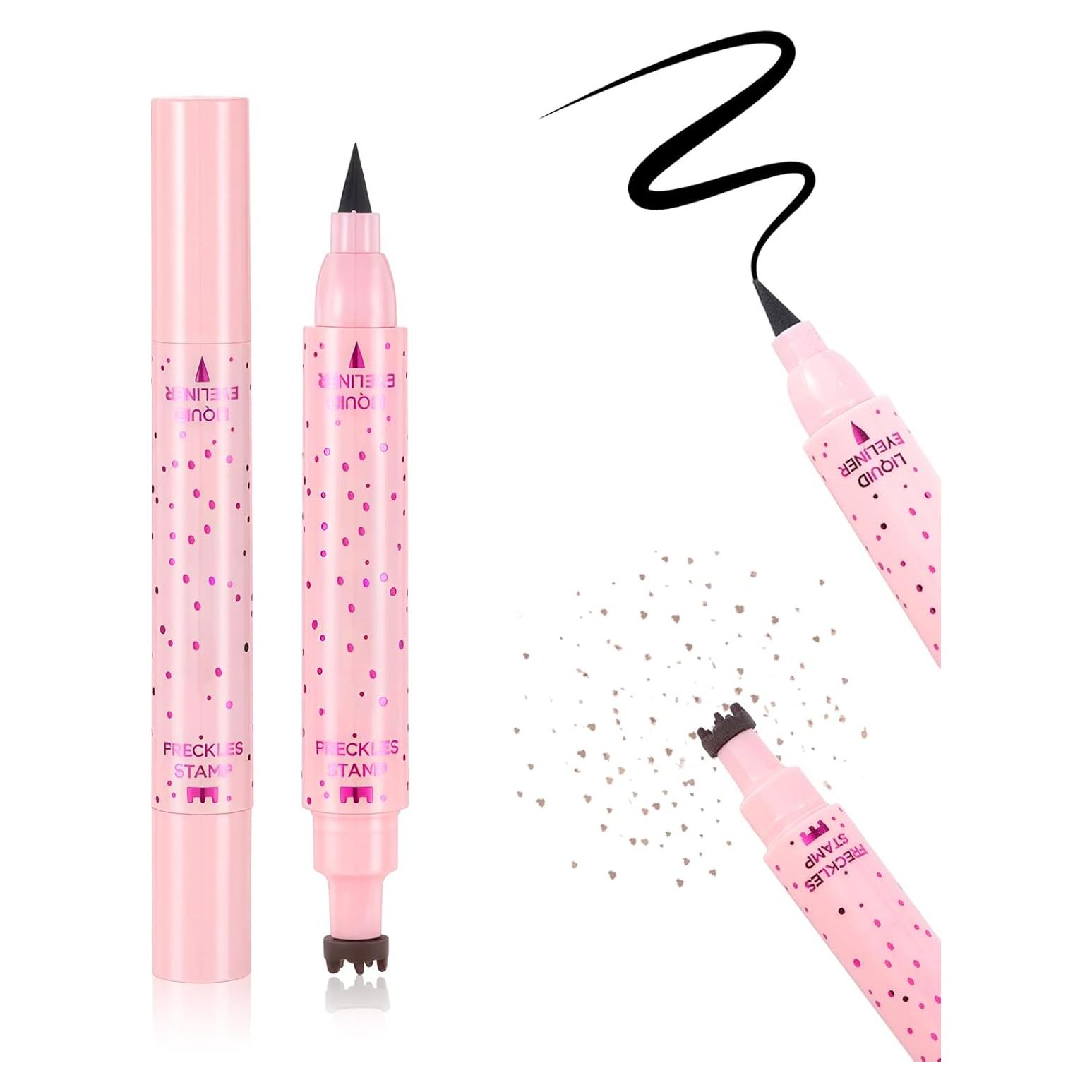 Lápiz 2 en 1 DAGEDA para Pecas y Eyeliner Negro Impermeable