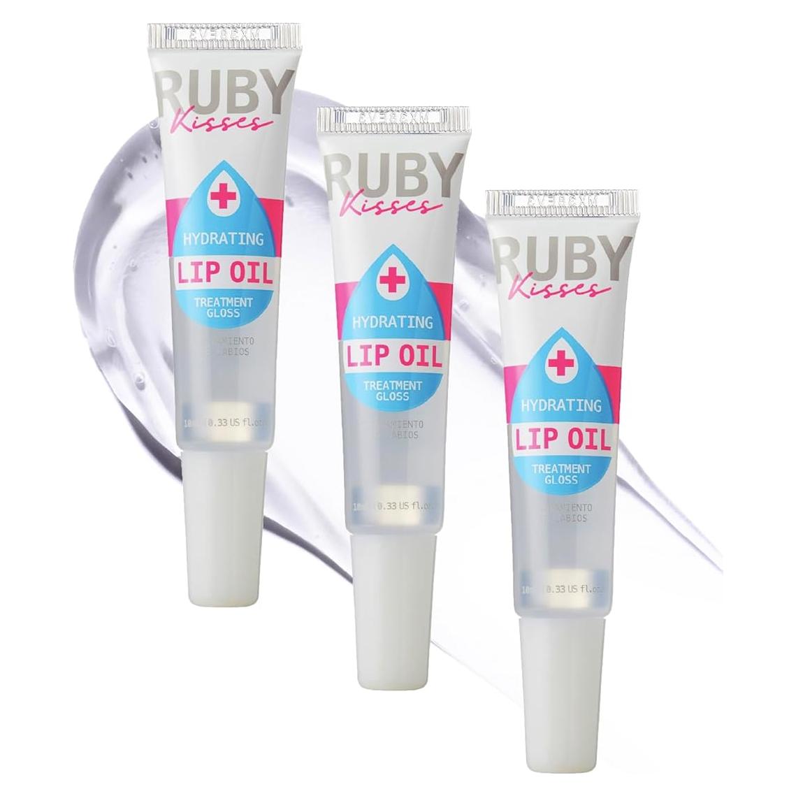 Brillo Labial Hidratante Ruby Kisses 9.86 ml - Paquete de 3