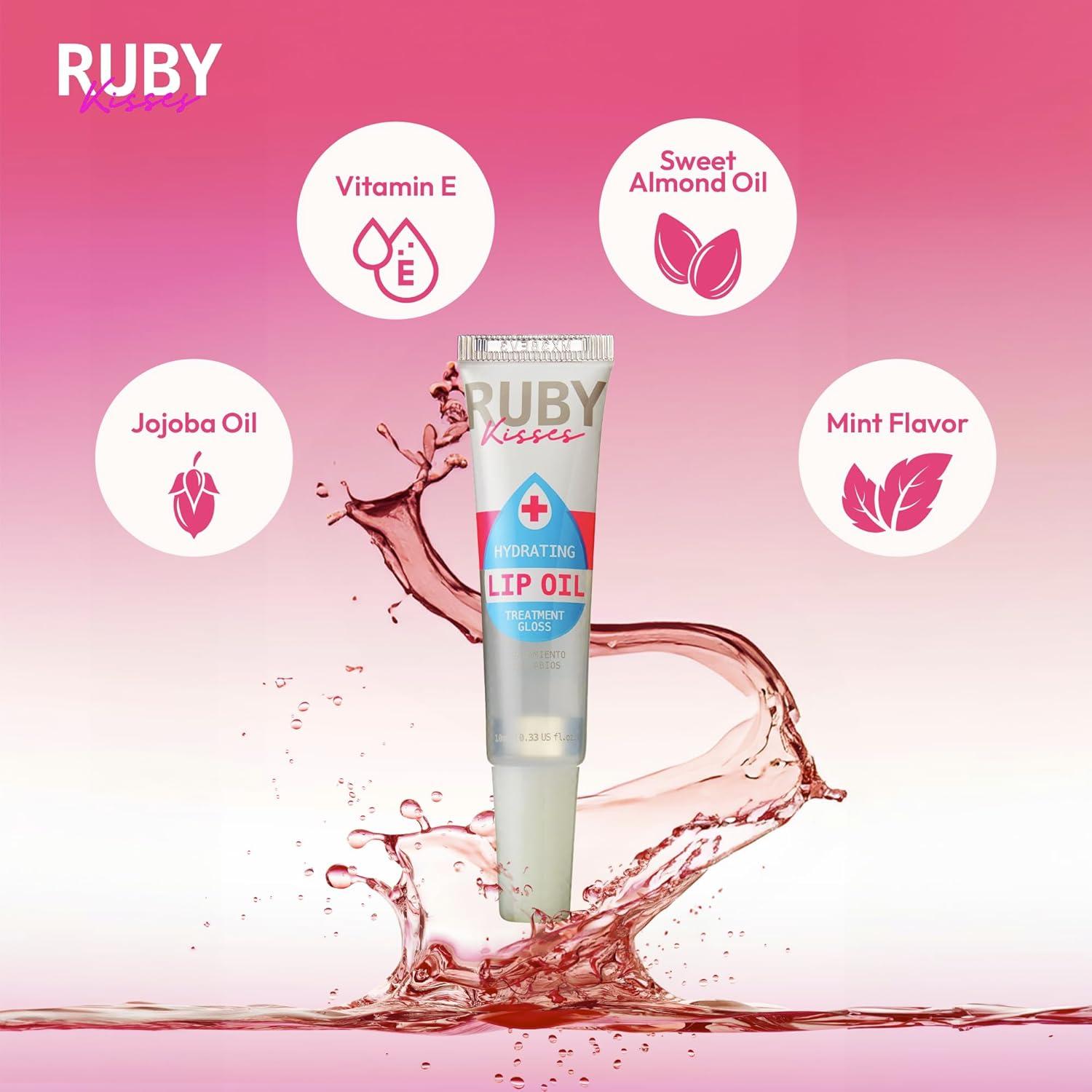 Brillo Labial Hidratante Ruby Kisses 9.86 ml - Paquete de 3