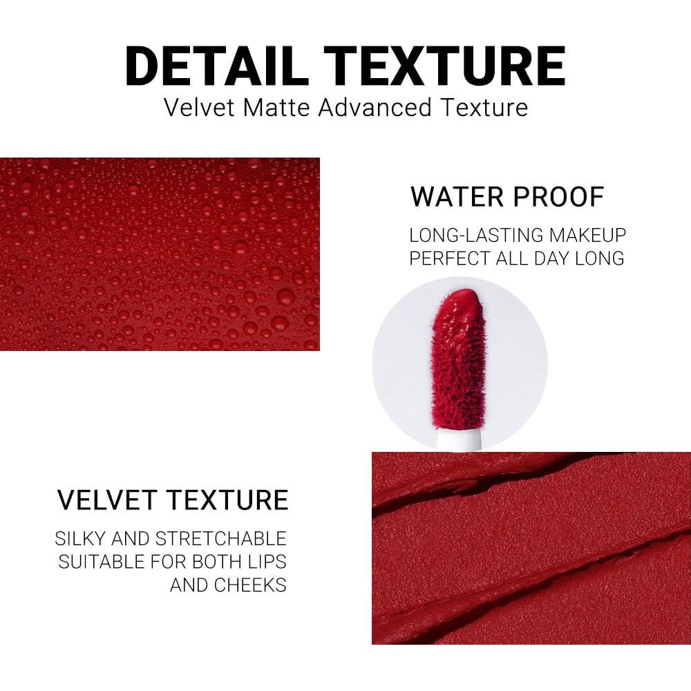 Labial Líquido Mate evpct 08# Rojo Rubí 1 Pcs 24 Horas