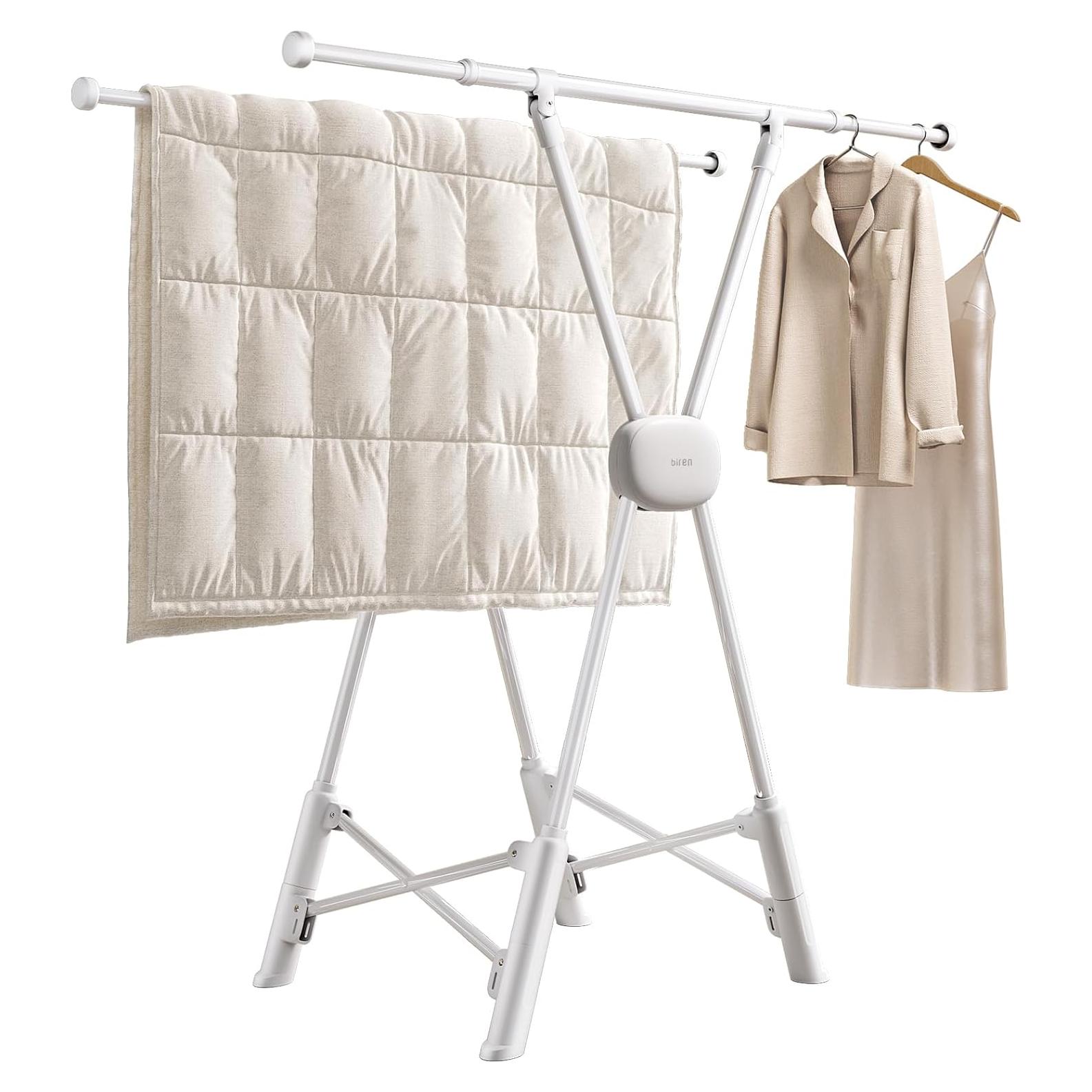 Perchero de Ropa BIREN Ajustable 81-140 cm Plegable Resistente