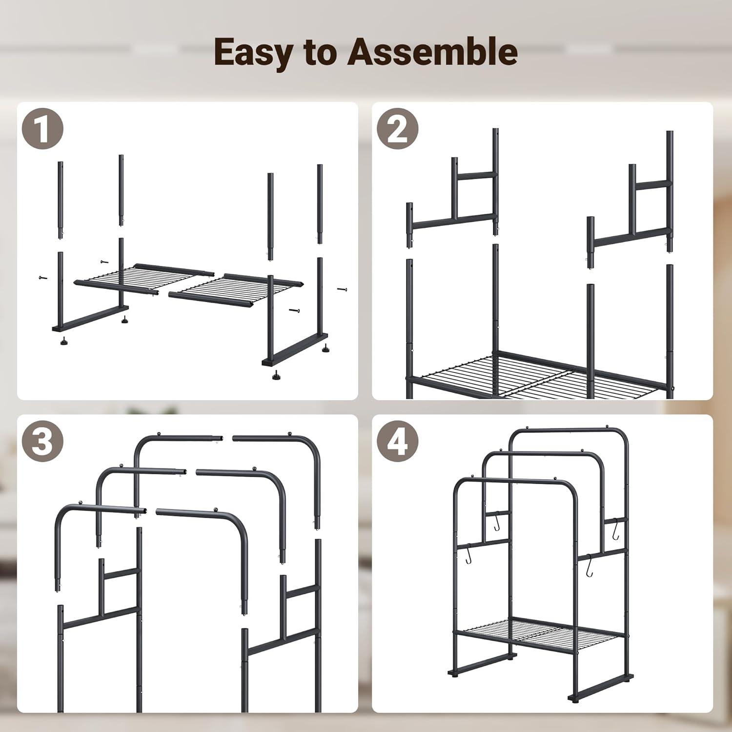 Soporte de Toallas de Pie ELYKEN 101.6 cm Metal Negro Mate