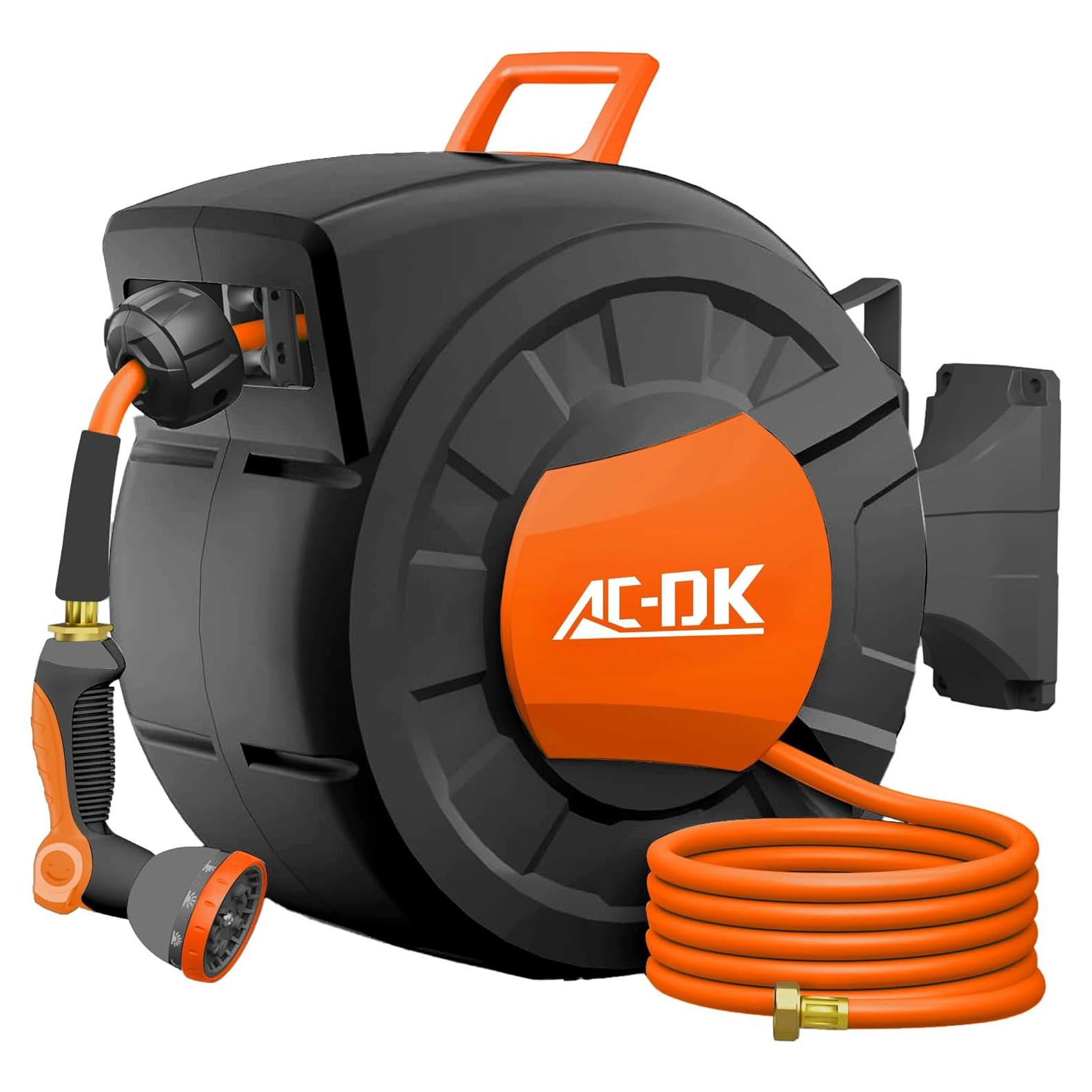 Carrete de Manguera de Jardín Retráctil AC-DK 30.48 m Verde