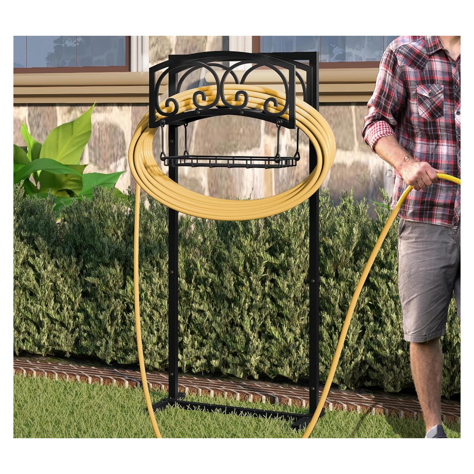 Soporte de Manguera de Jardín Calidola 150 pies Metal Resistente