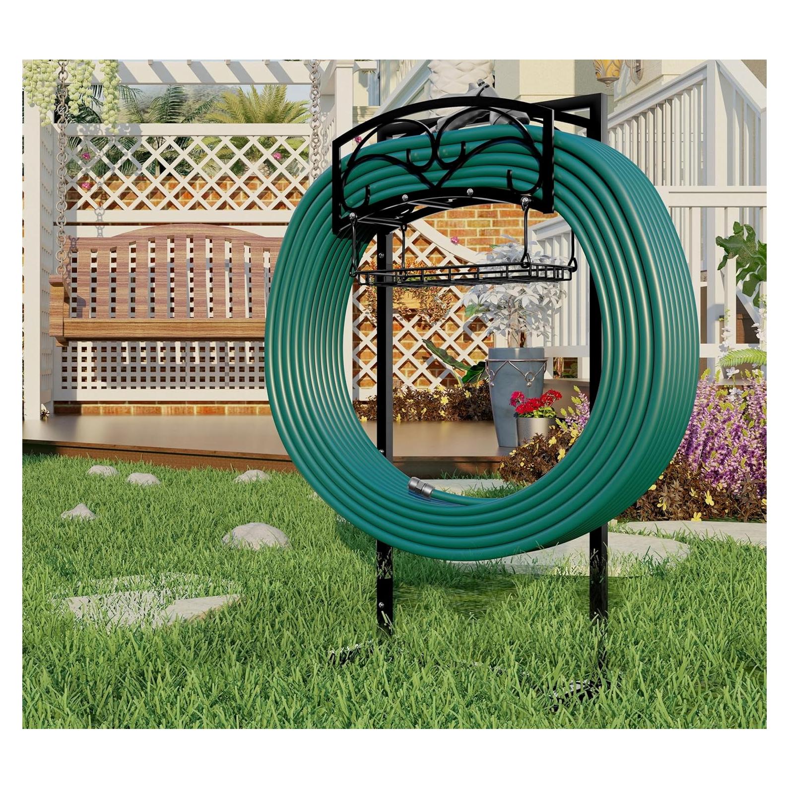 Soporte para Manguera de Jardín Fire Beauty, Acero, 54.86m