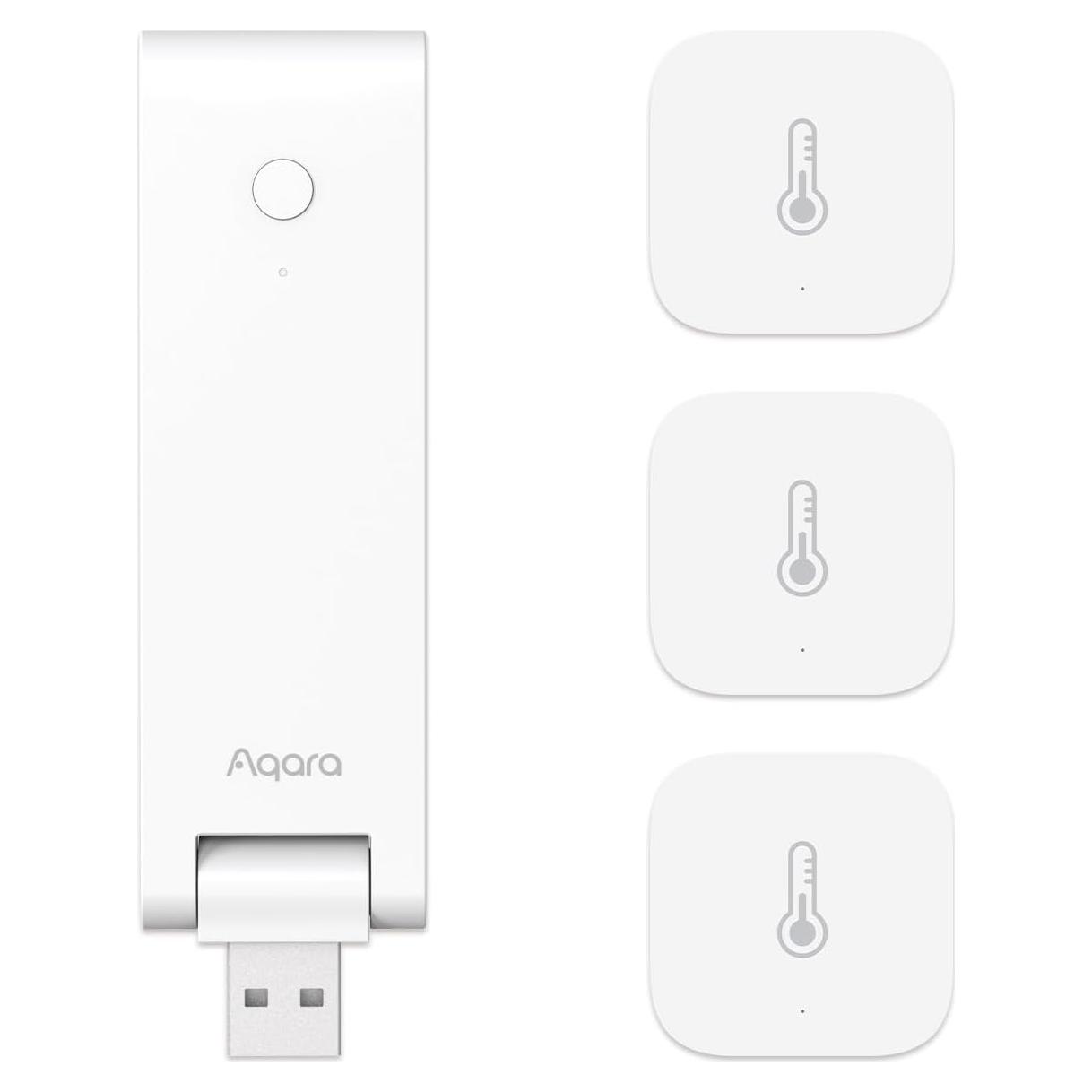 Paquete de 3 Sensores de Temperatura y Humedad Aqara Zigbee