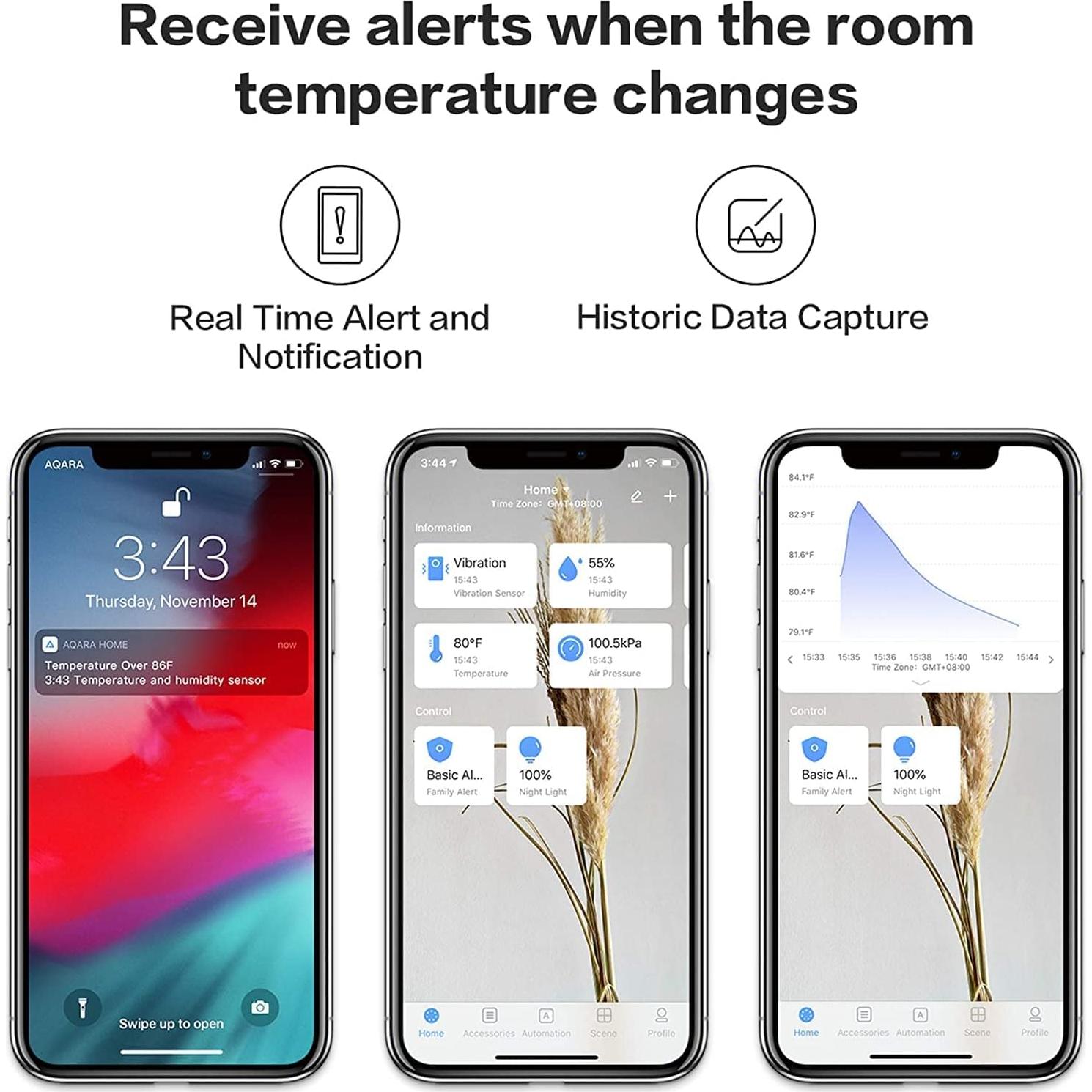 Paquete de 3 Sensores de Temperatura y Humedad Aqara Zigbee