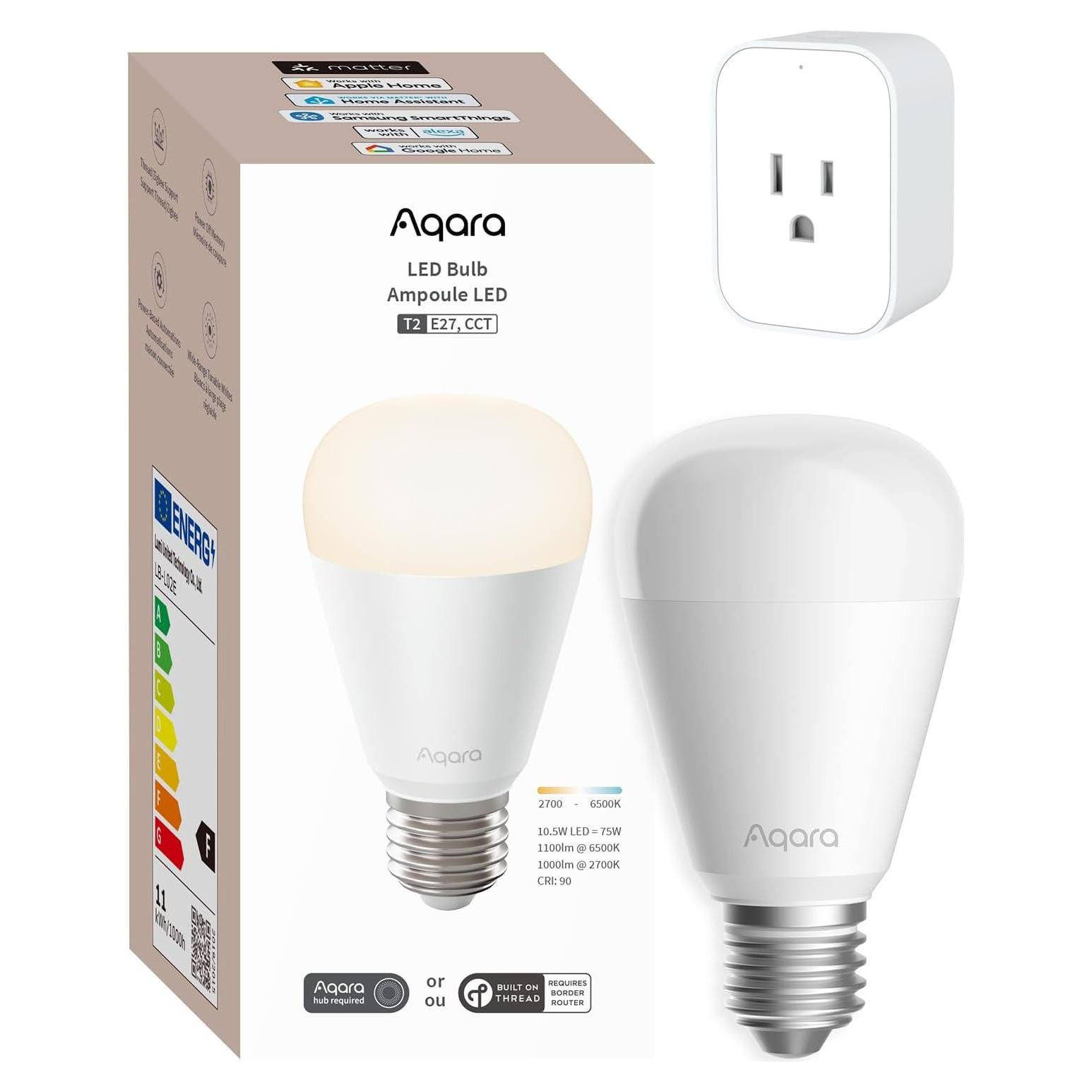 Bombilla LED Inteligente Aqara T2 E26 con Enchufe, 75W