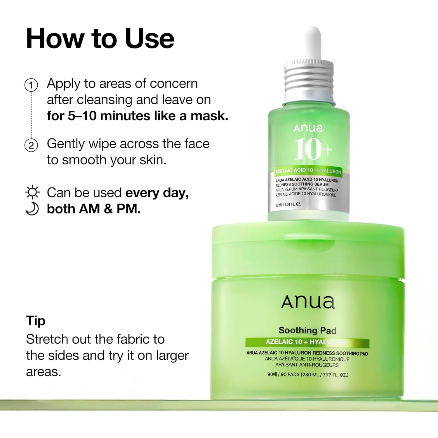 Anua Almohadillas Calmantes 10% Ácido Azelaico 90 unidades