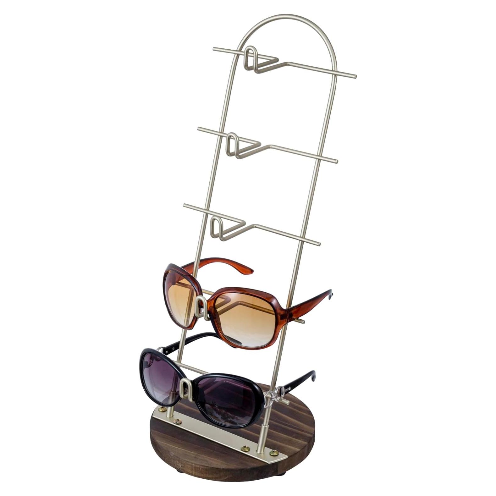 Soporte de exhibición de gafas de sol MyGift 5 niveles metal dorado
