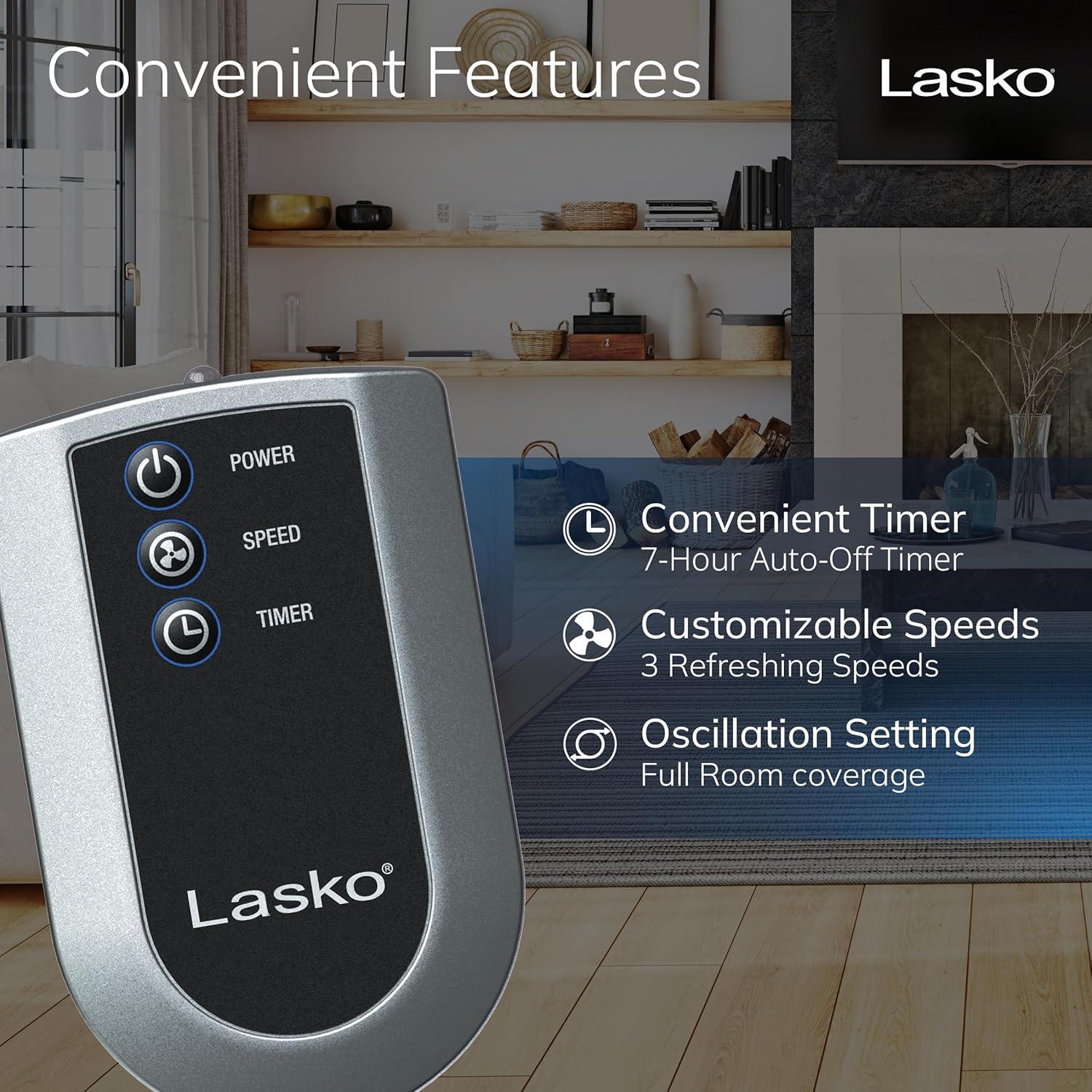 Ventilador de Pedestal Lasko S20620 20" Control Remoto 4 Velocidades