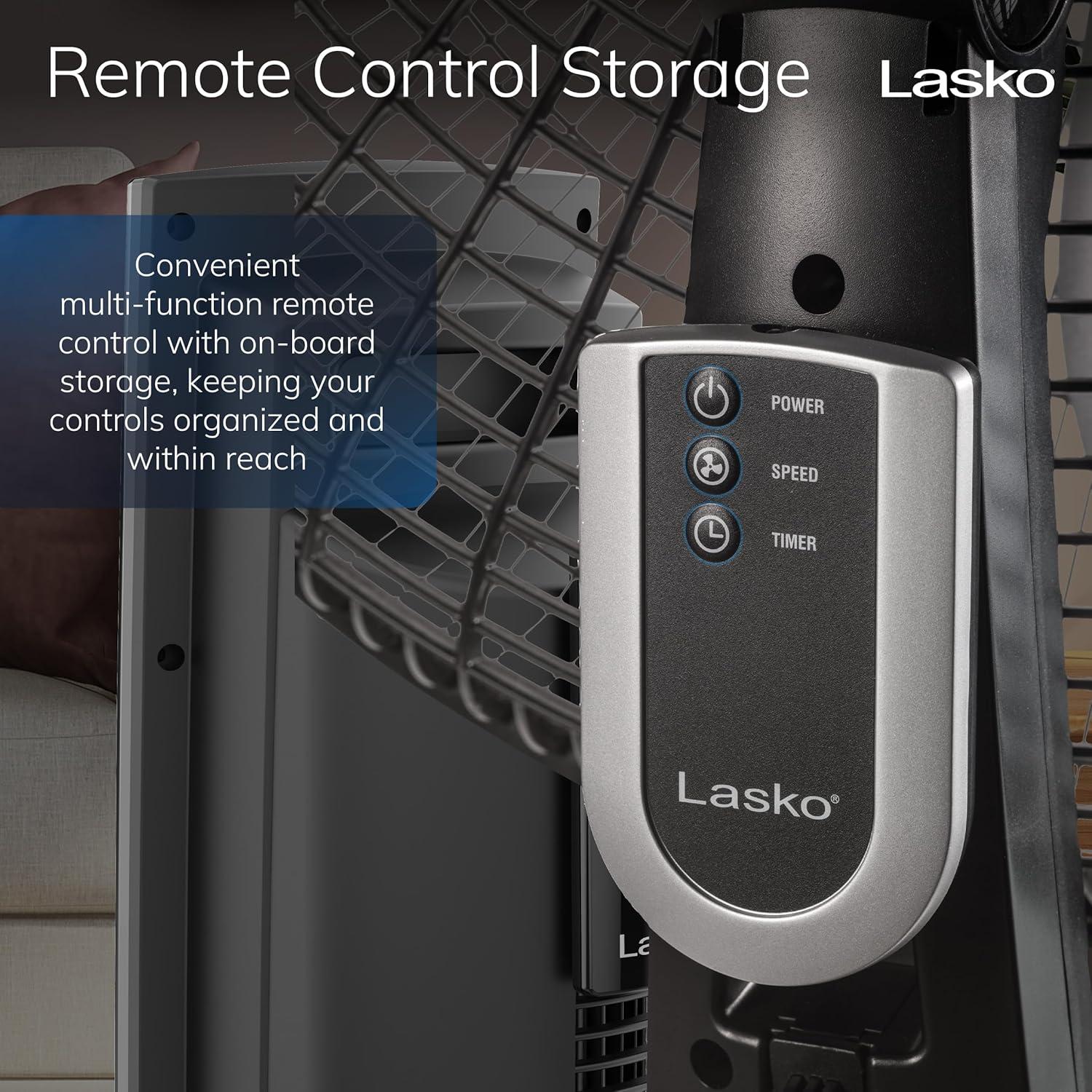 Ventilador de Pedestal Lasko S20620 20" Control Remoto 4 Velocidades