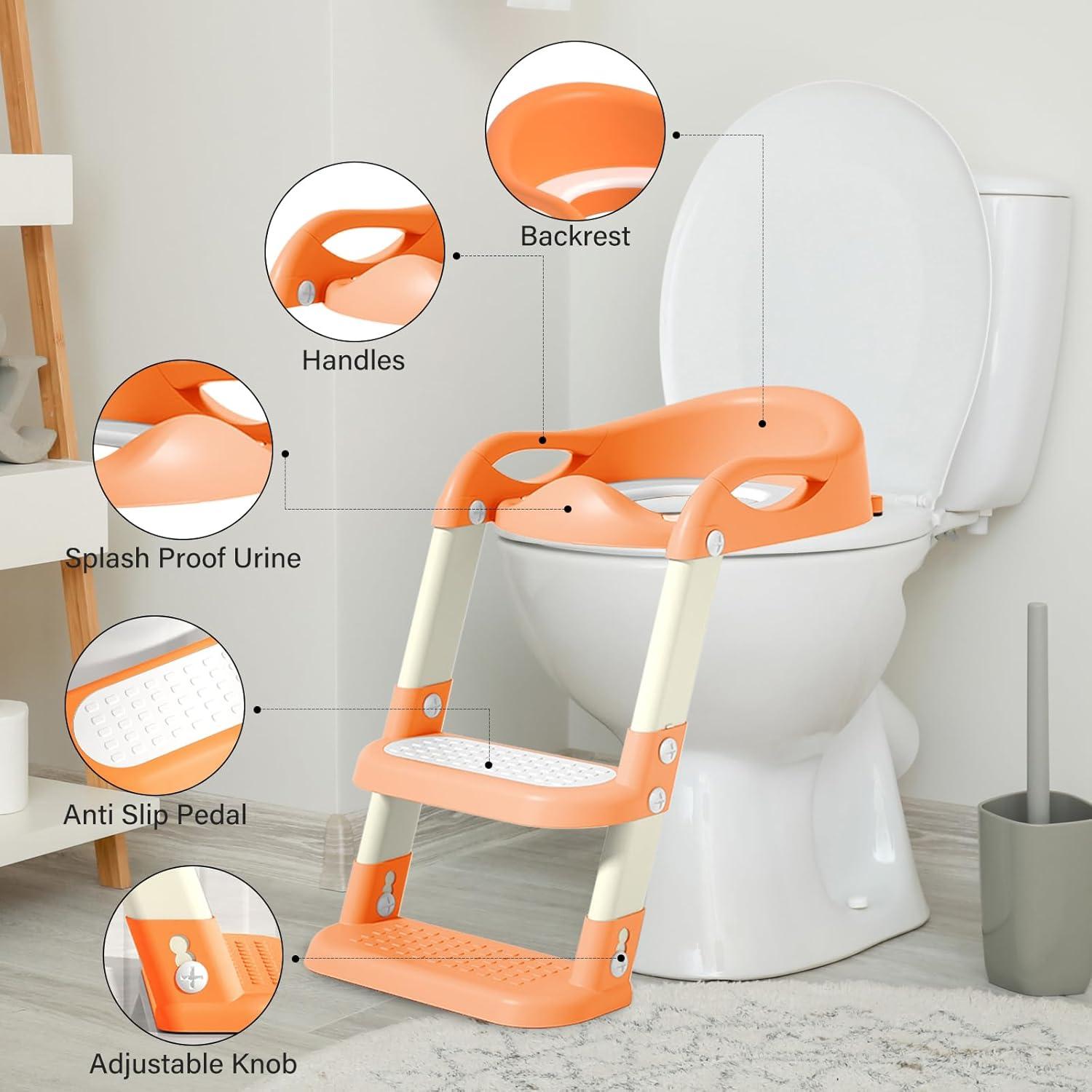 Asiento de Entrenamiento para Baño Kimitimi Naranja Plegable