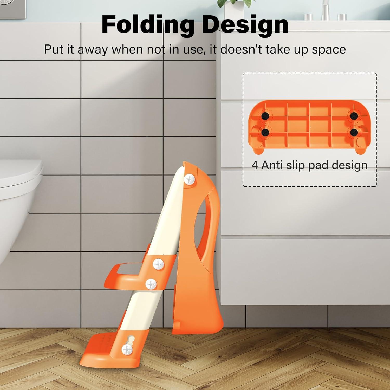 Asiento de Entrenamiento para Baño Kimitimi Naranja Plegable