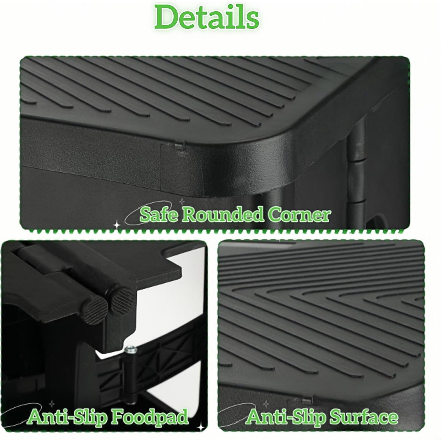 Escalera Plegable 2 Pasos Ahxuvan Antideslizante 150 kg Negra