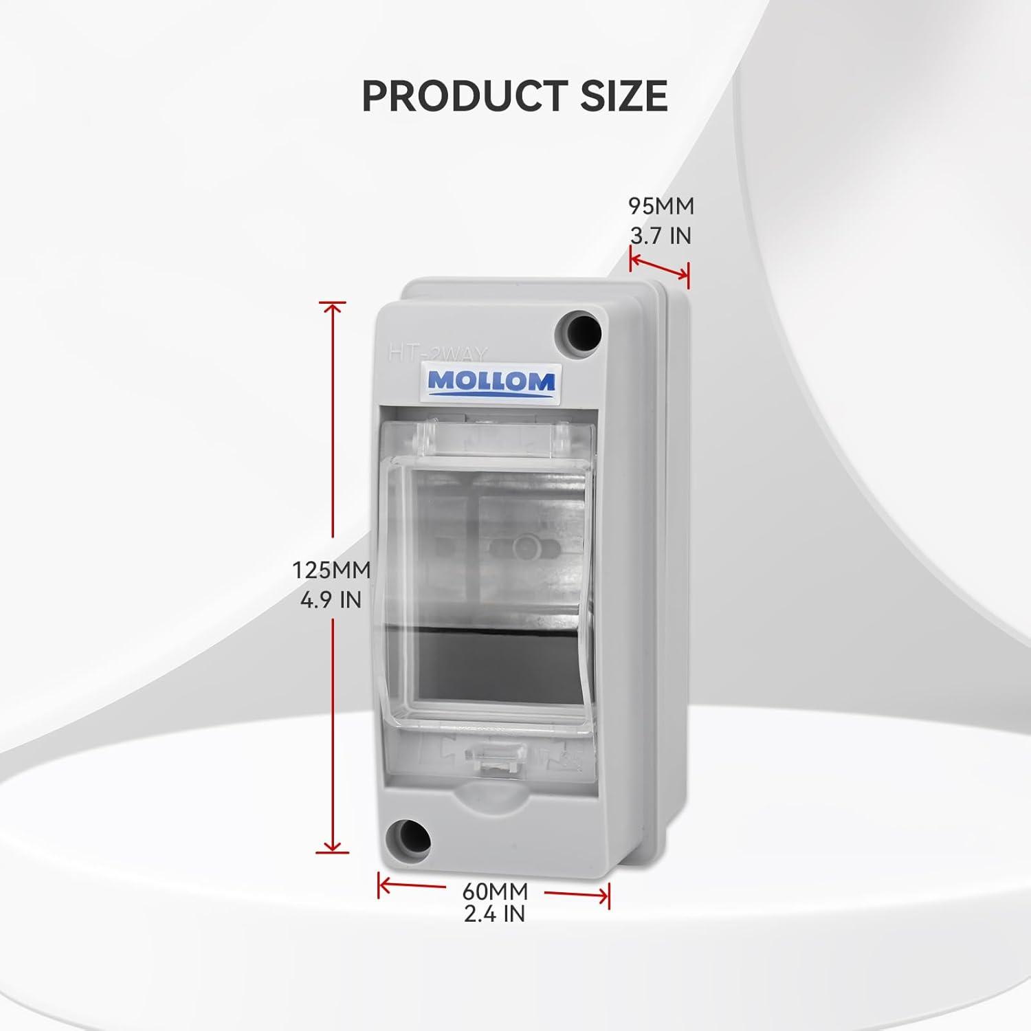 Caja de Protección Mollom 2 Vías IP65 para Interruptor Automático