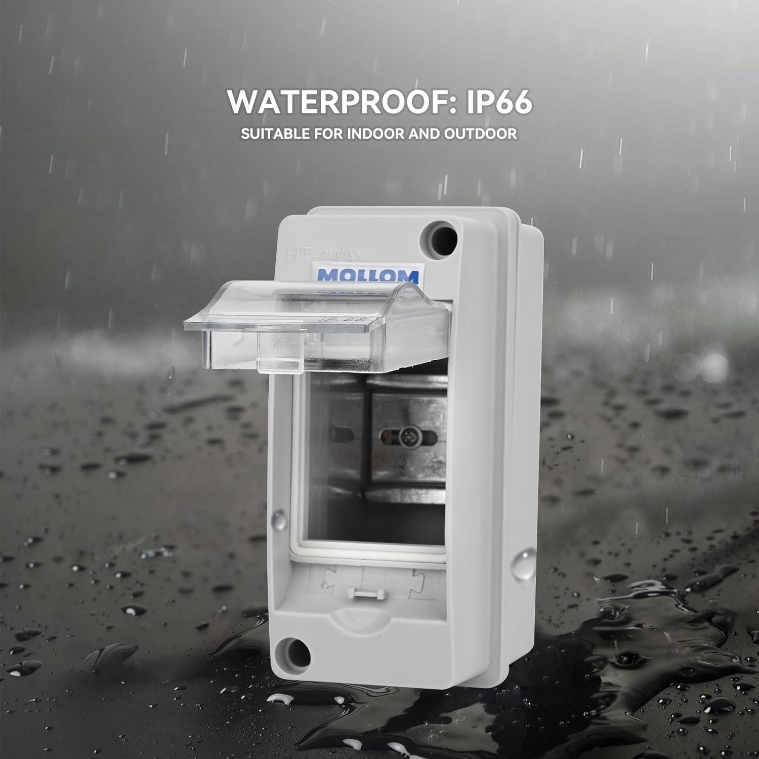 Caja de Protección Mollom 2 Vías IP65 para Interruptor Automático