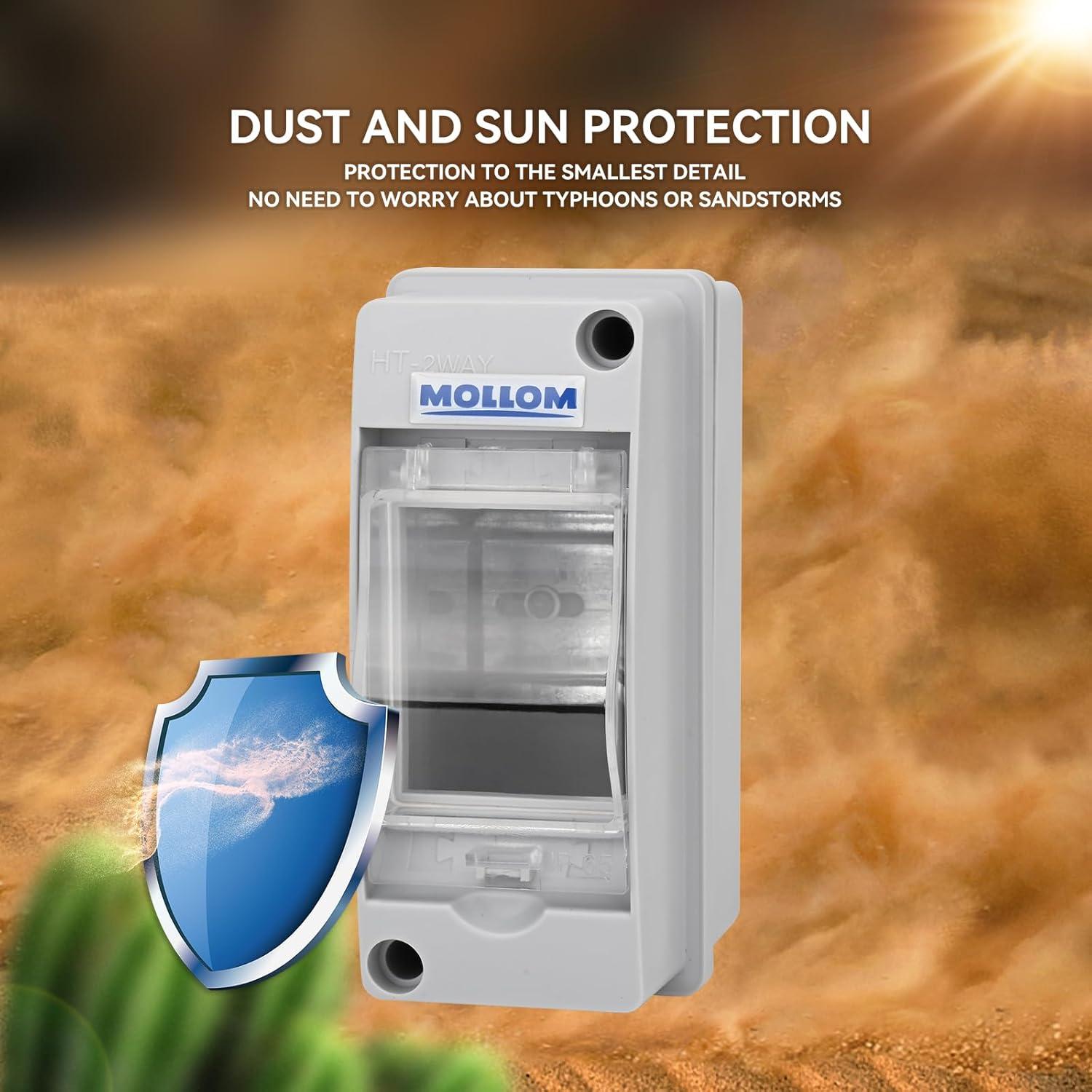 Caja de Protección Mollom 2 Vías IP65 para Interruptor Automático