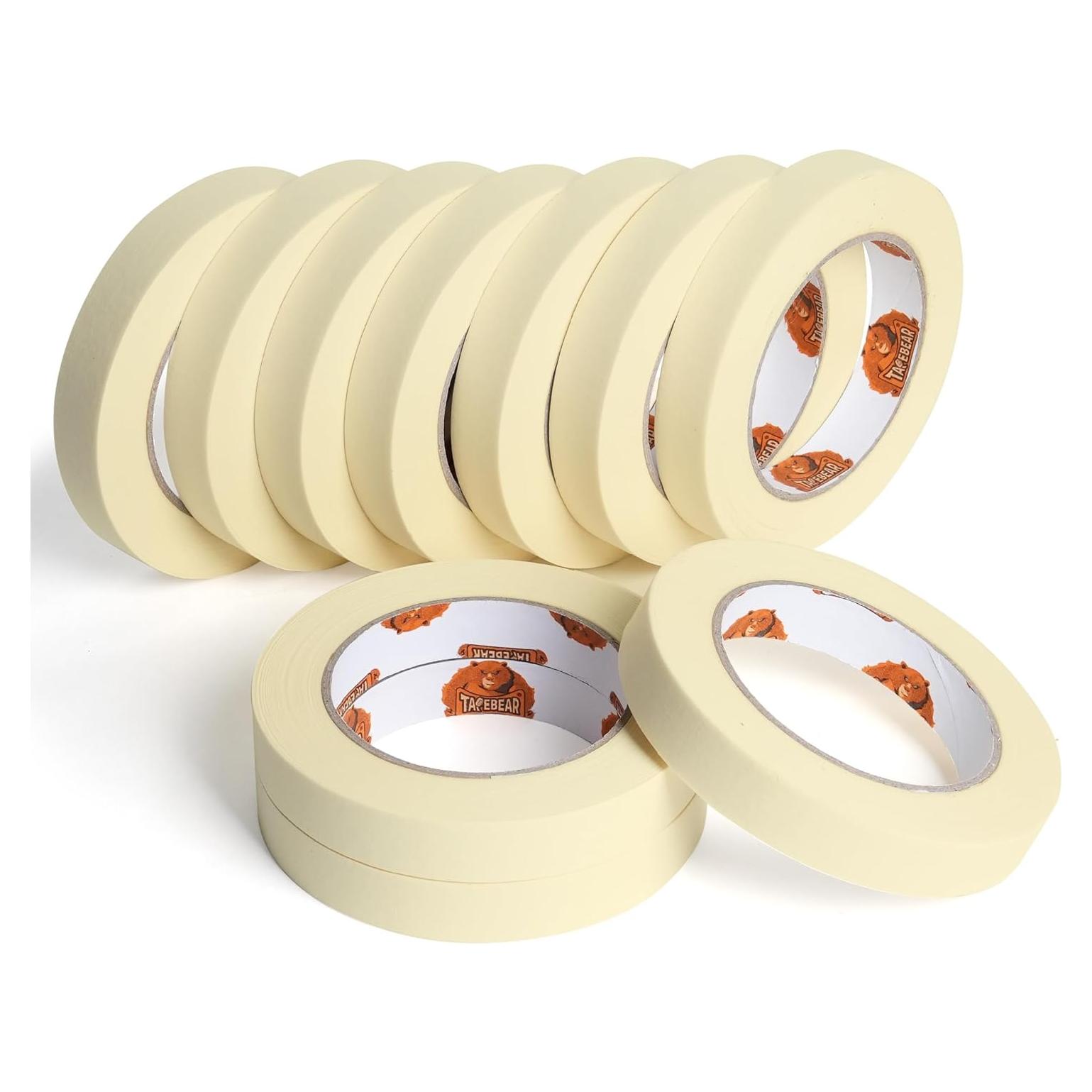 Cinta de Enmascarar Beige TAPEBEAR 1.8 cm x 54.9 m - 10 Rollos