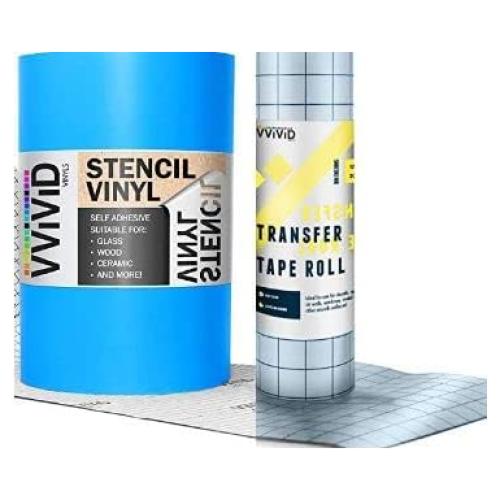 Vinilo de Plantilla Azul VViViD 30.48x1.83m + Cinta Transferencia 30.48x2.13m