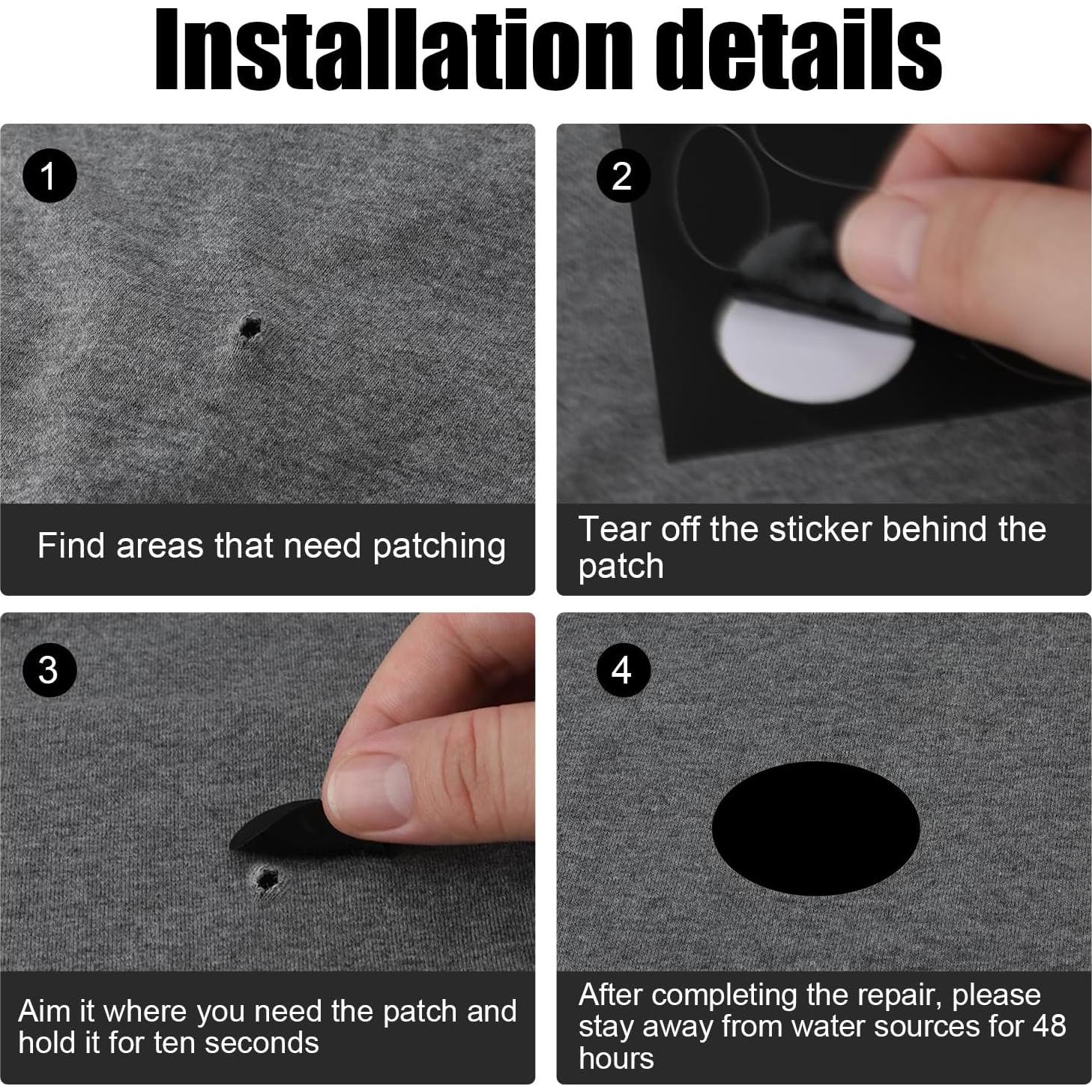 Parches de Reparación de Nylon Autoadhesivos NQEUEPN - 64 Piezas