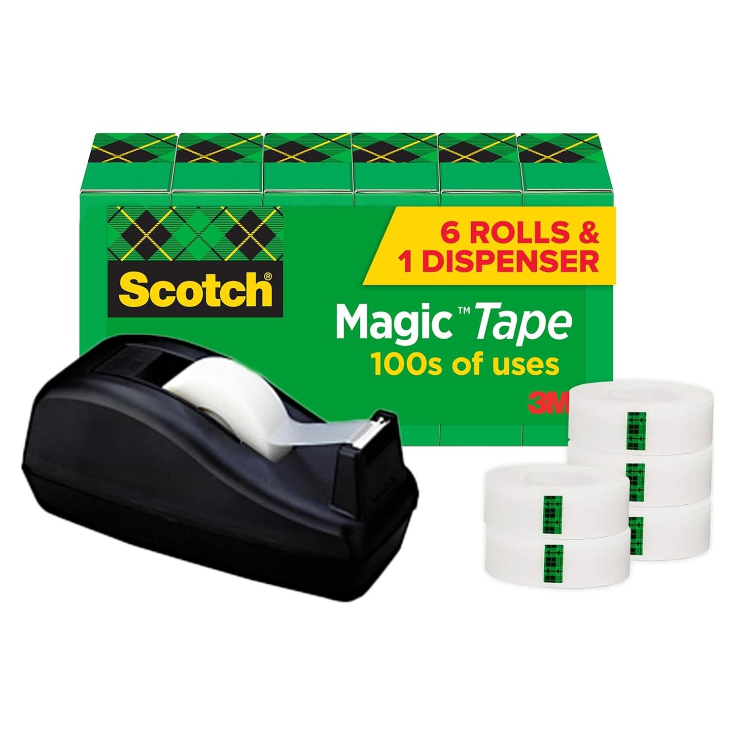 Cinta Mágica Scotch 6 Rollos con Dispensador 1.9 x 254 cm