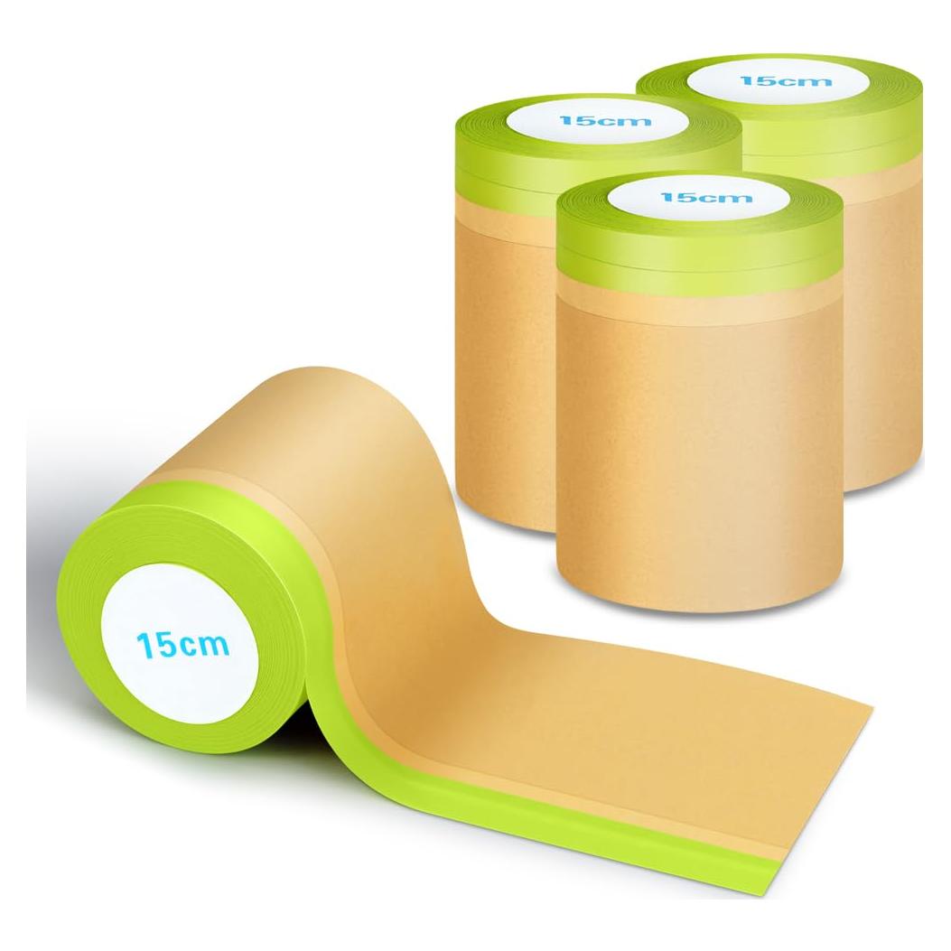 Cinta y Papel de Enmascarar NETEHA 4 Rollos 15cm x 15.24m