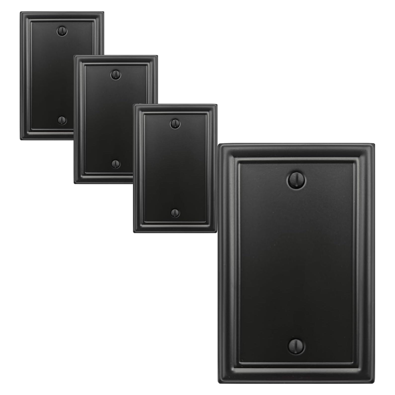 Placa de Pared de Metal Negra OKAWYC - 4 Unidades Decorativas