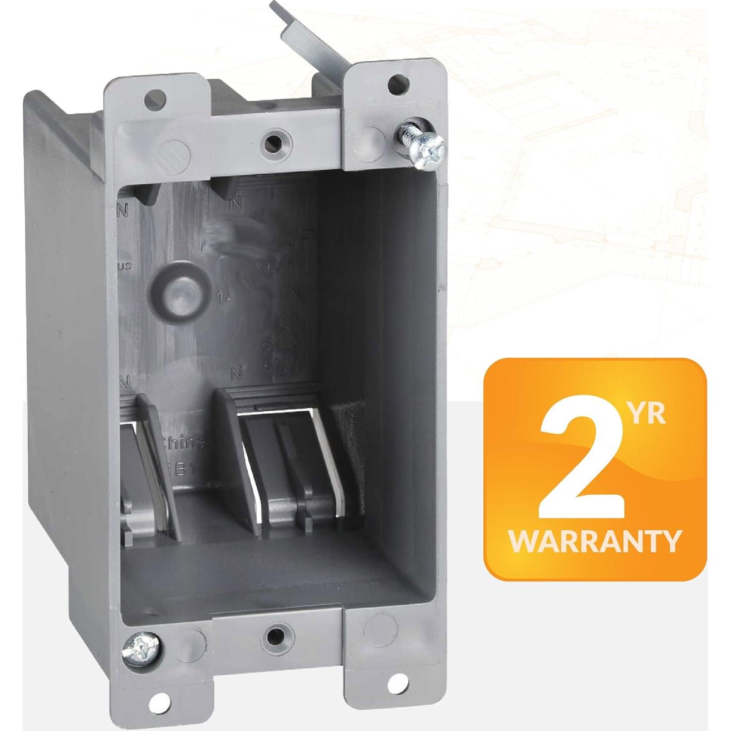 Caja Eléctrica de Trabajo Antiguo Newhouse 1 Gang PVC 14 Pulgadas Cúbicas