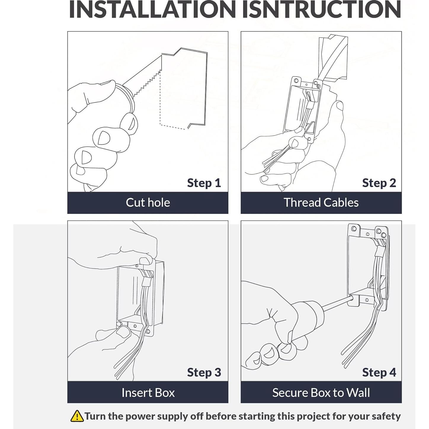 Caja Eléctrica de Trabajo Antiguo Newhouse 1 Gang PVC 14 Pulgadas Cúbicas