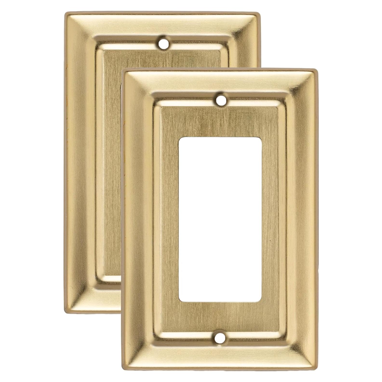 Placa de Pared Rocker Monarch Abode Oro Cepillado 1 Gang