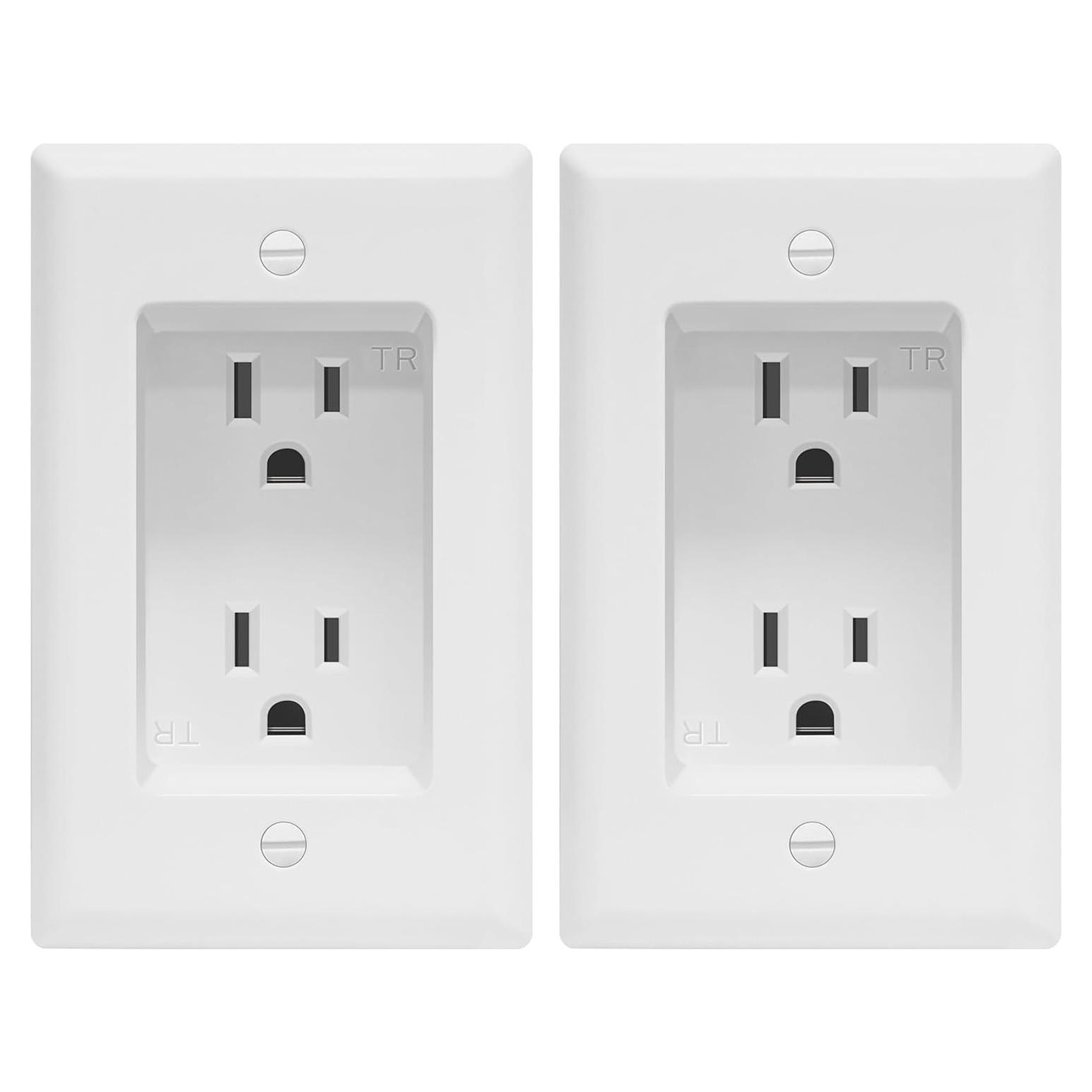 Toma de Corriente Dúplex Empotrada TOPGREENER 15A 125V Blanco 2 Pzs