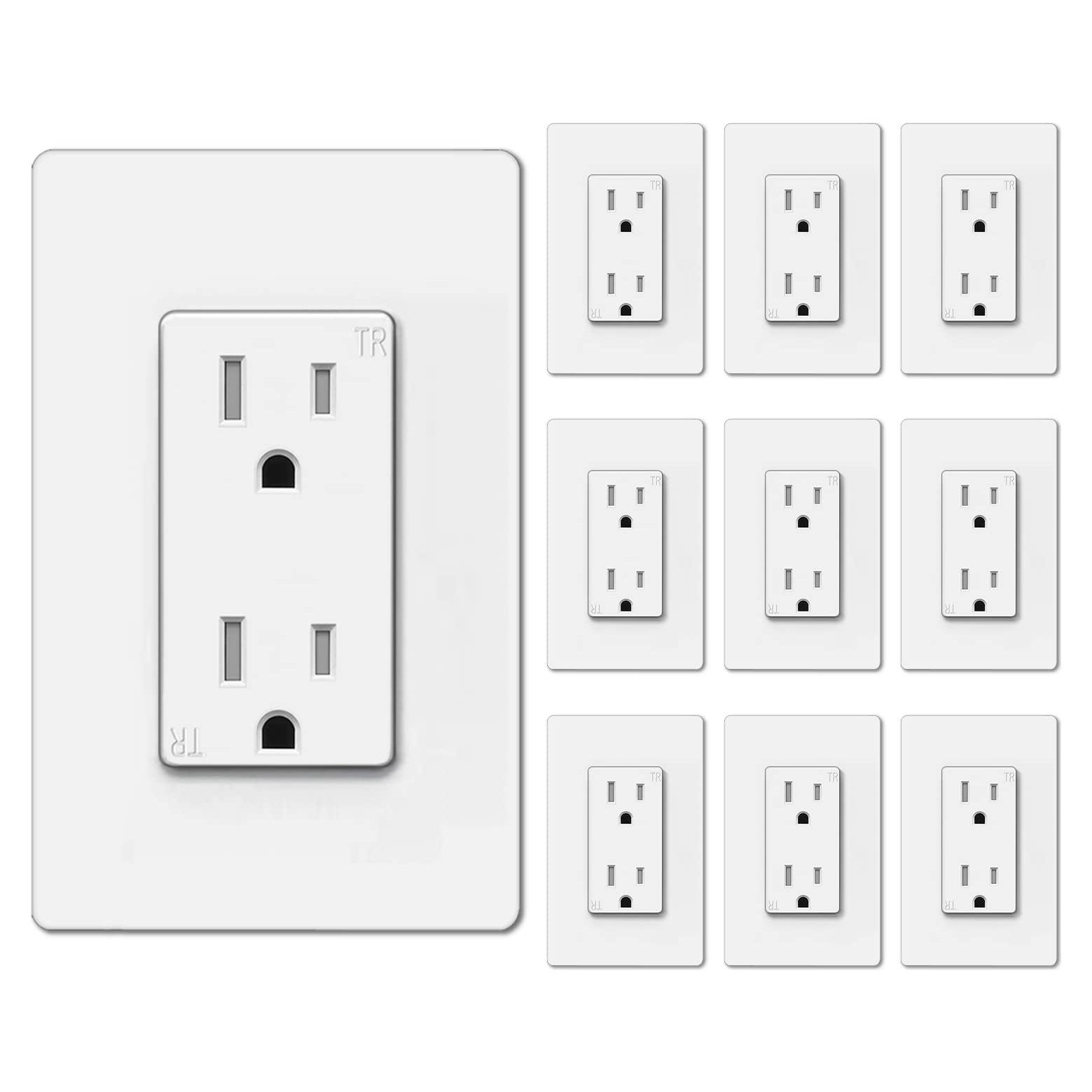 Toma de Corriente Decorativa BESTTEN 15A Blanca UL/cUL