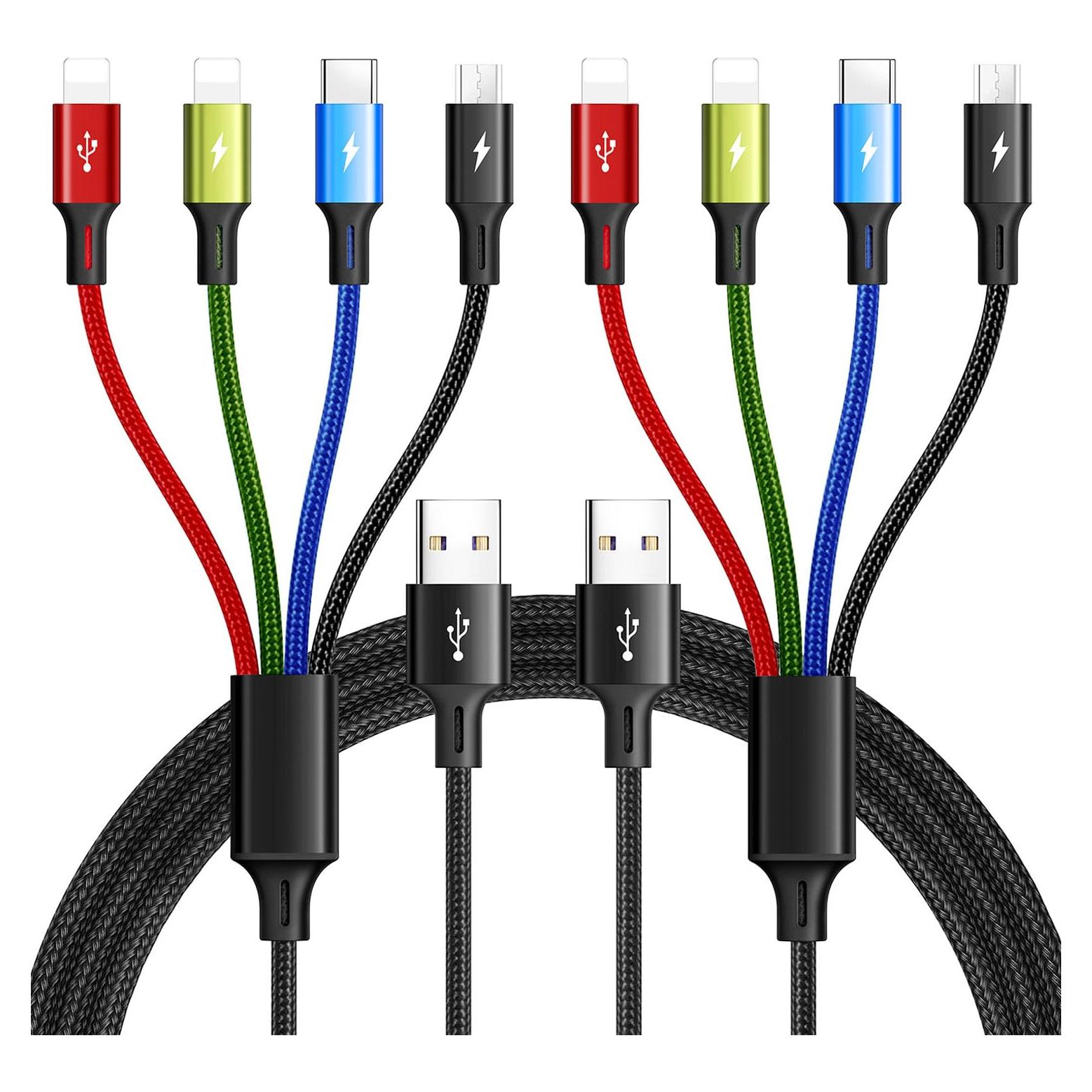 Cable de Carga Múltiple Minlu 4 en 1 3.5A 1.2m Negro