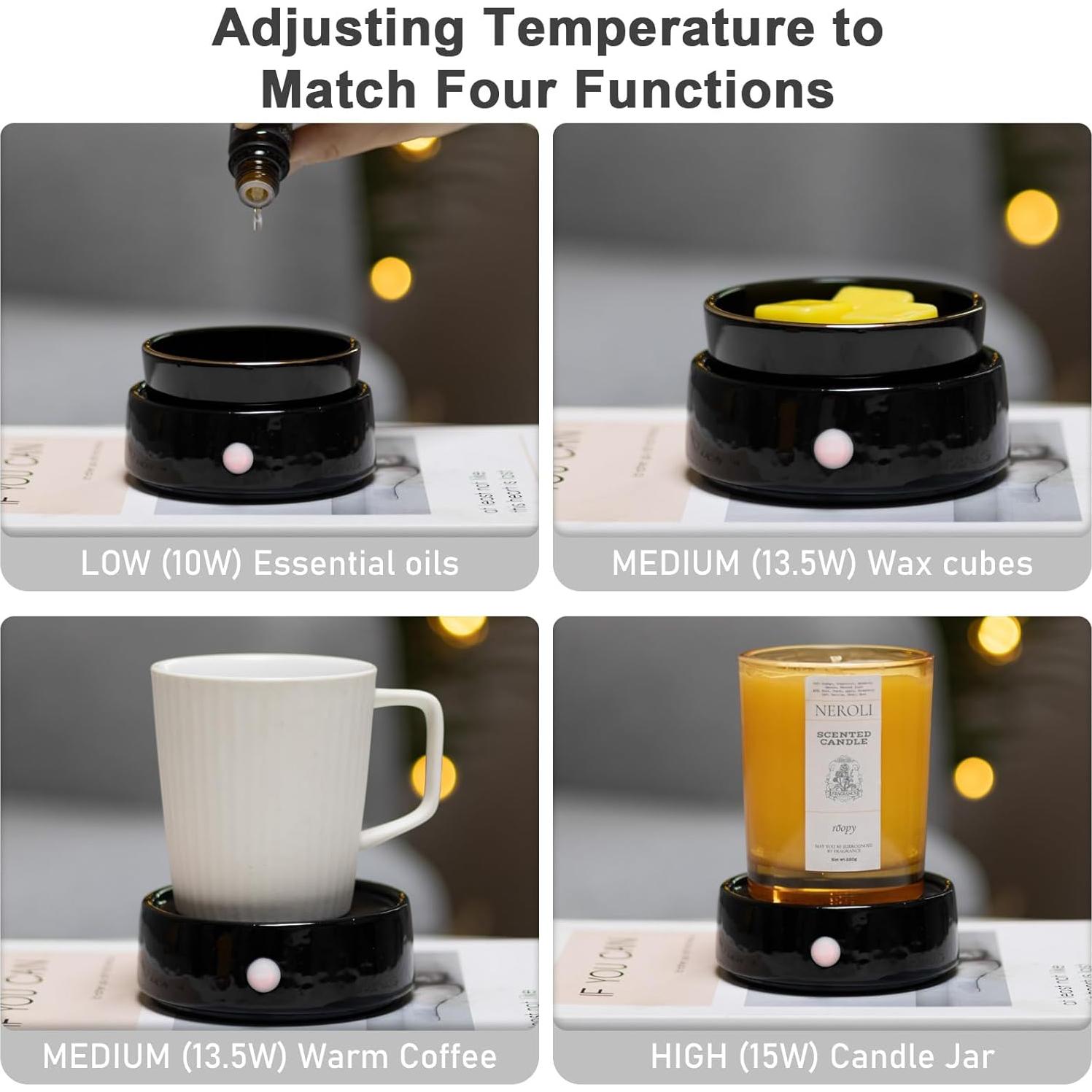 Calentador de Cera Bobolyn Negro con Temporizador y Apagado Automático