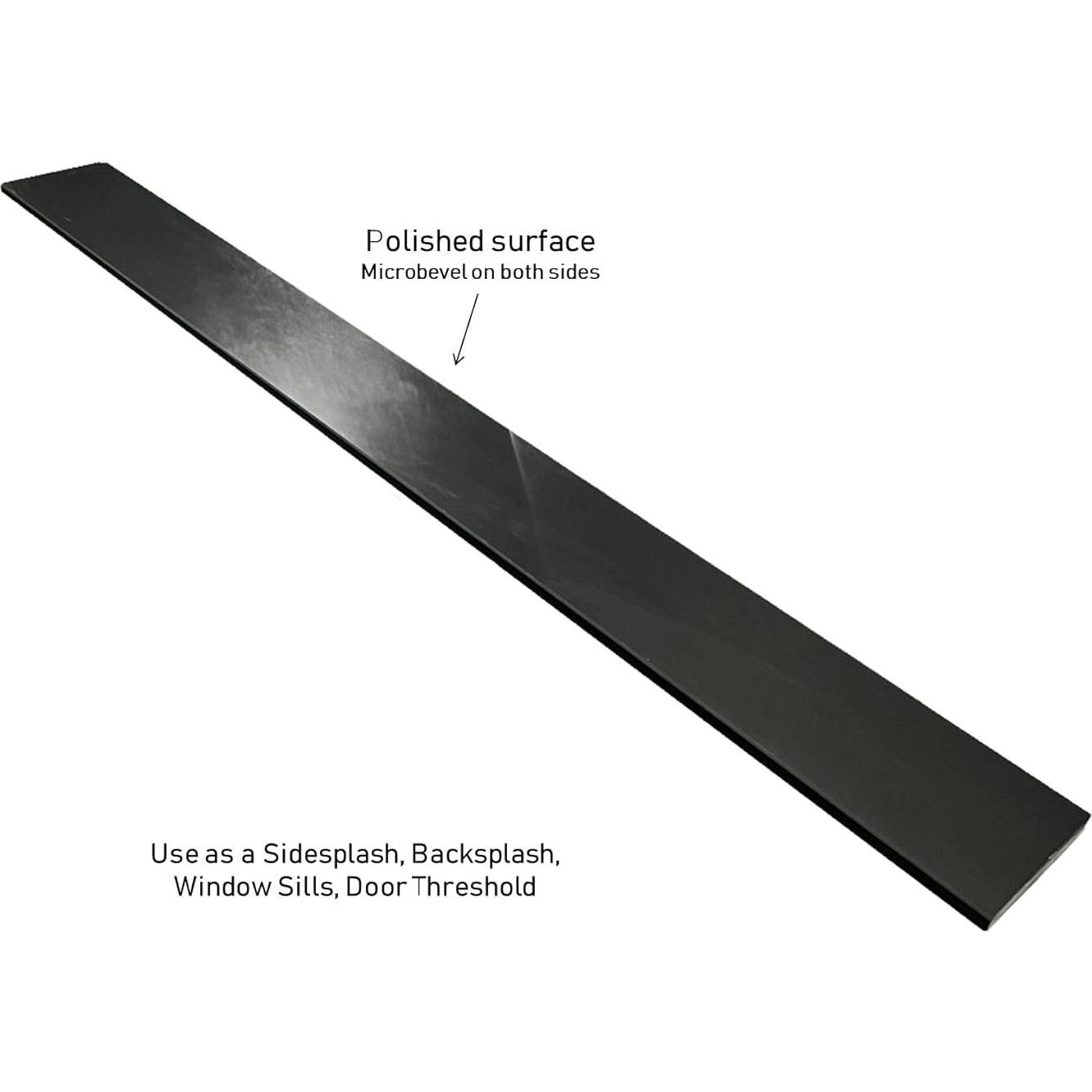 Umbral de Ducha Tenedos de Mármol Negro Pulido 15.24x1.57 cm