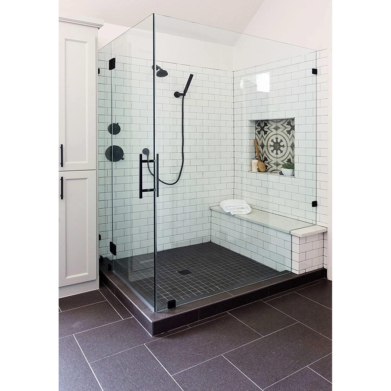 Umbral de Ducha Tenedos de Mármol Negro Pulido 15.24x1.57 cm