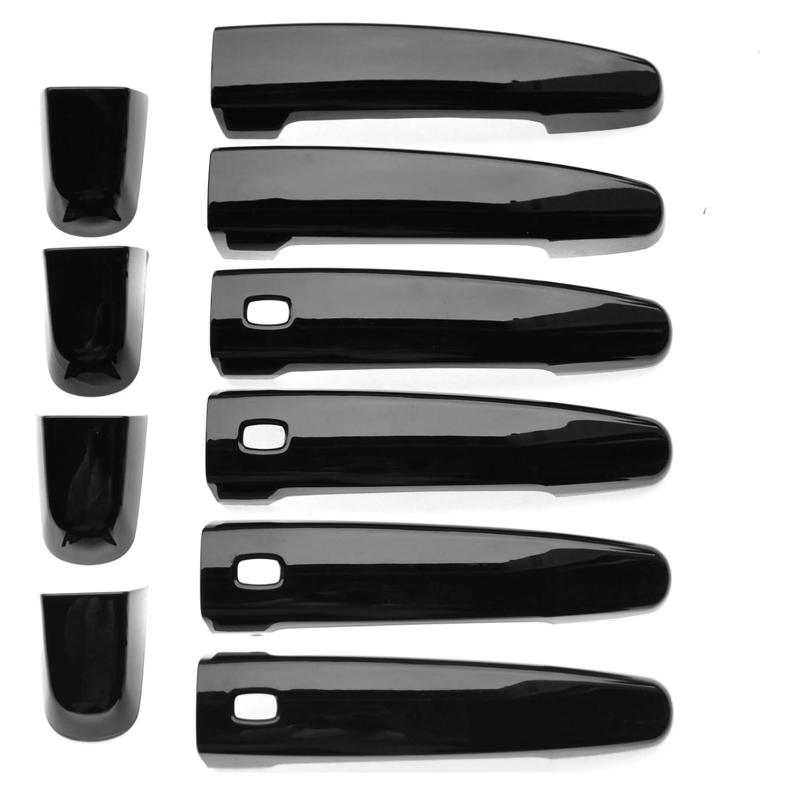 Kit de 10 Piezas Manijas de Puerta Trim Illusion Negro Brillante