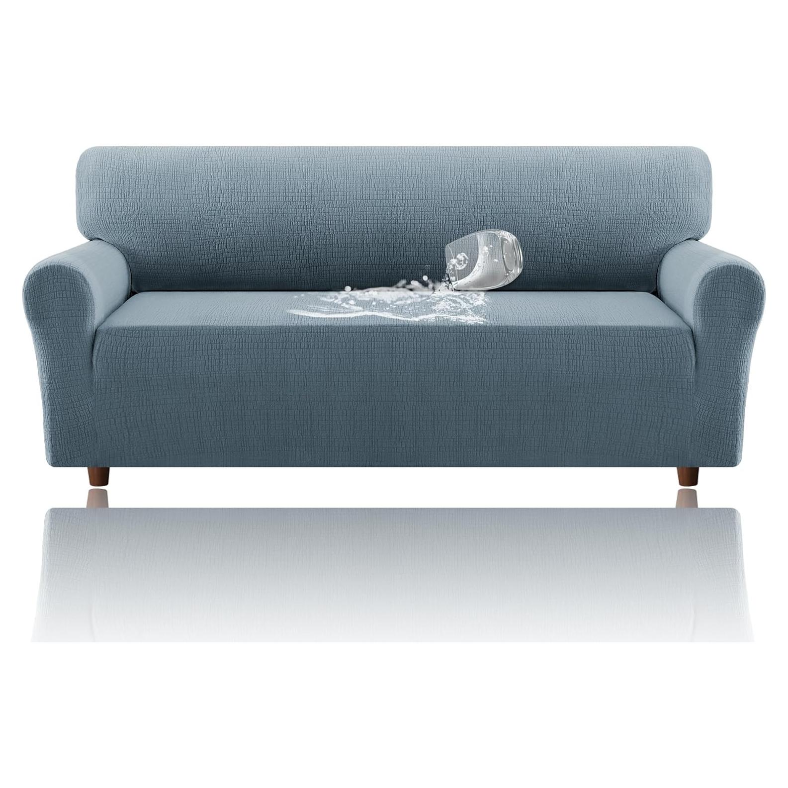 Funda de Sofá Jacquard H.VERSAILTEX Impermeable 1 Pieza Azul Piedra