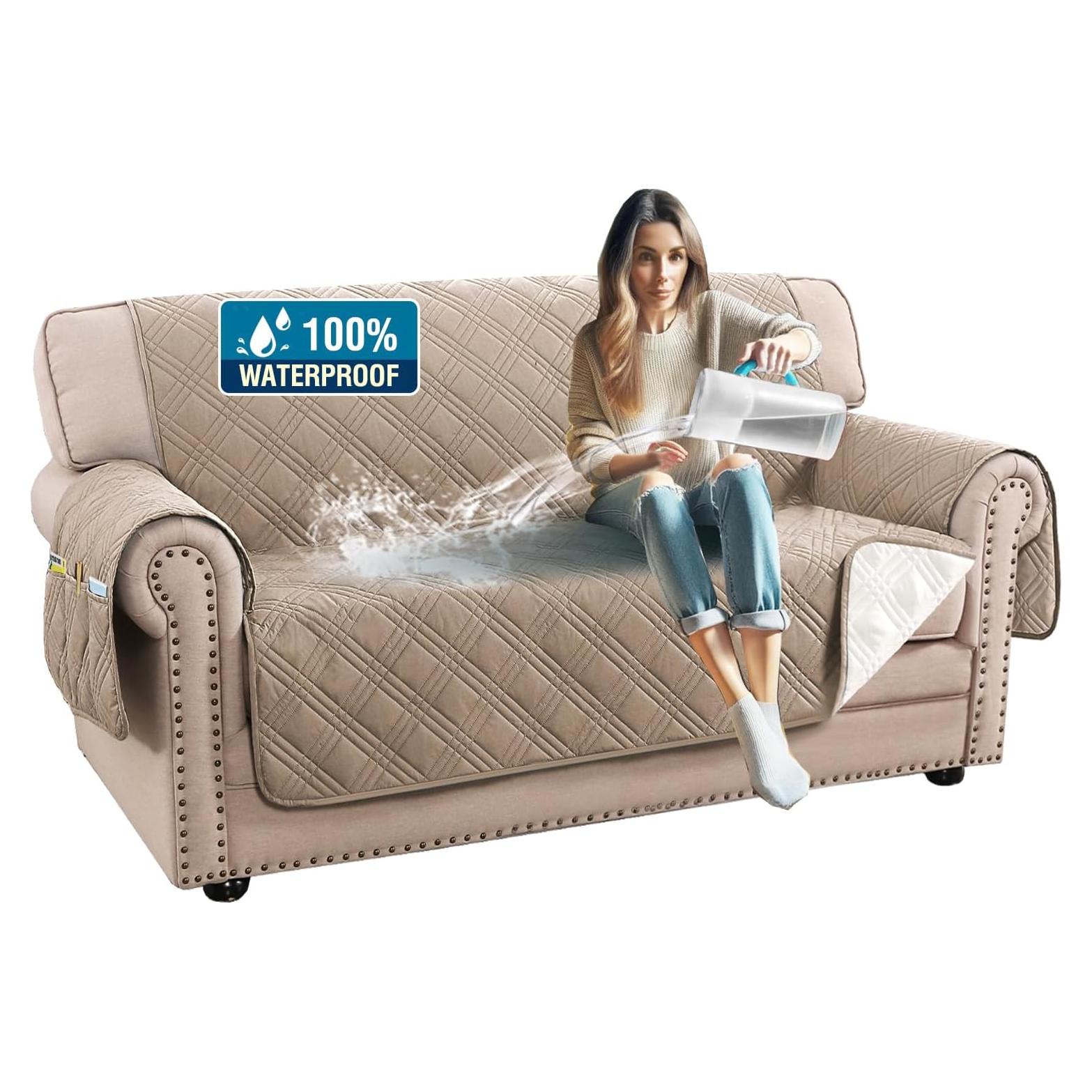 Funda de Sofá Loveseat H.VERSAILTEX 100% Impermeable Taupe