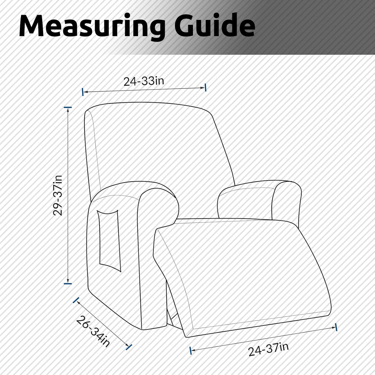 Funda de Sillón Reclinable KEKUOU Elástica Carbón 61-94 cm