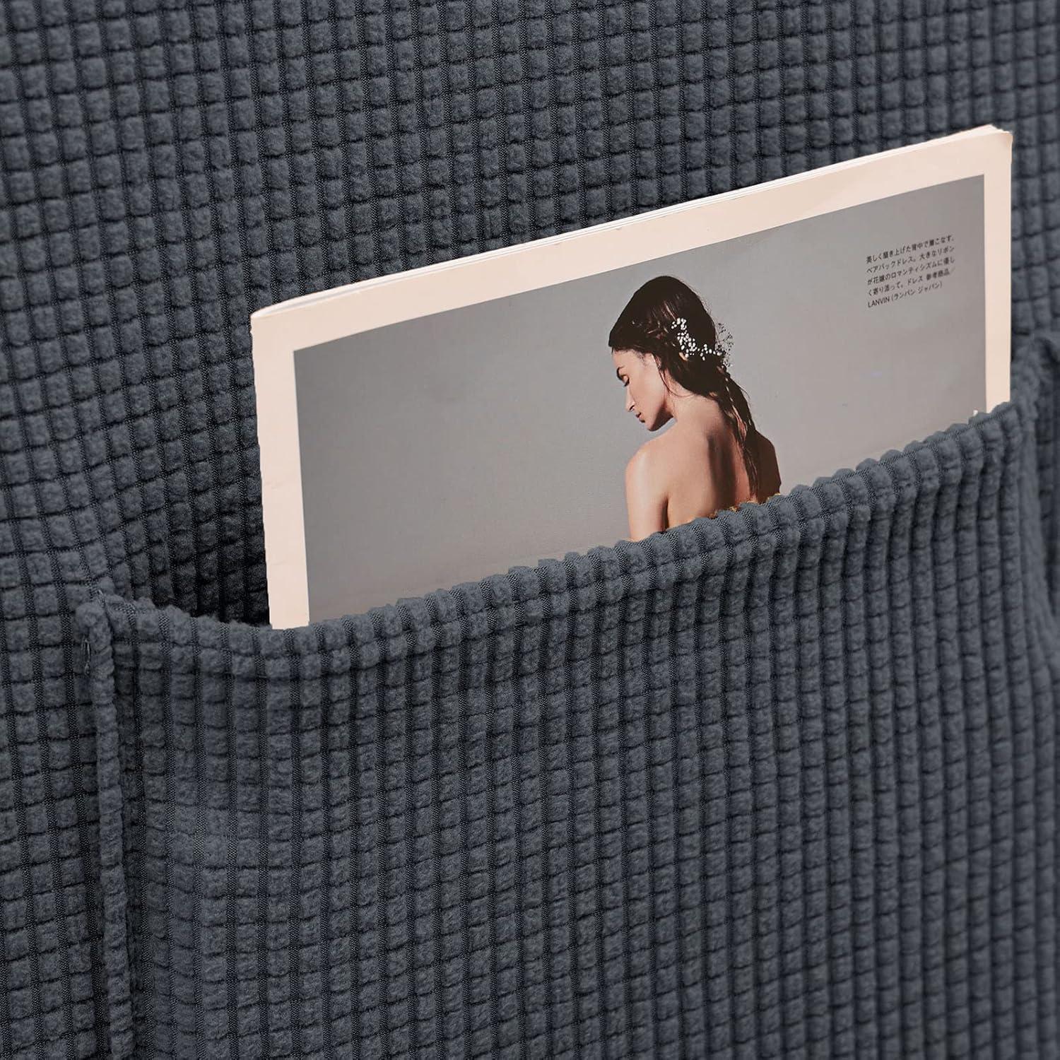 Funda de Sillón Reclinable KEKUOU Elástica Carbón 61-94 cm