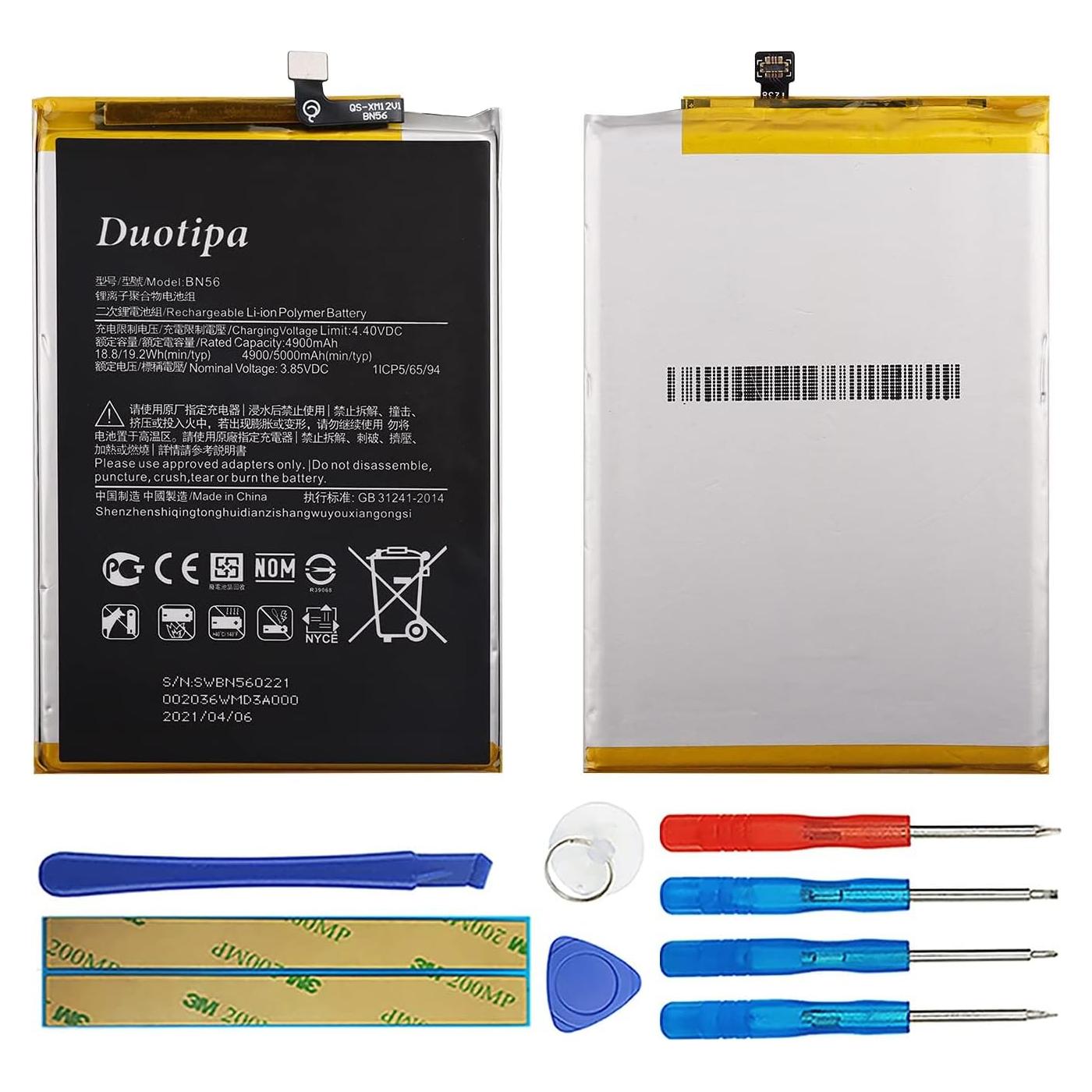 Batería Duotipa BN56 4900mAh para Redmi 9A 9C Poco M2 Pro