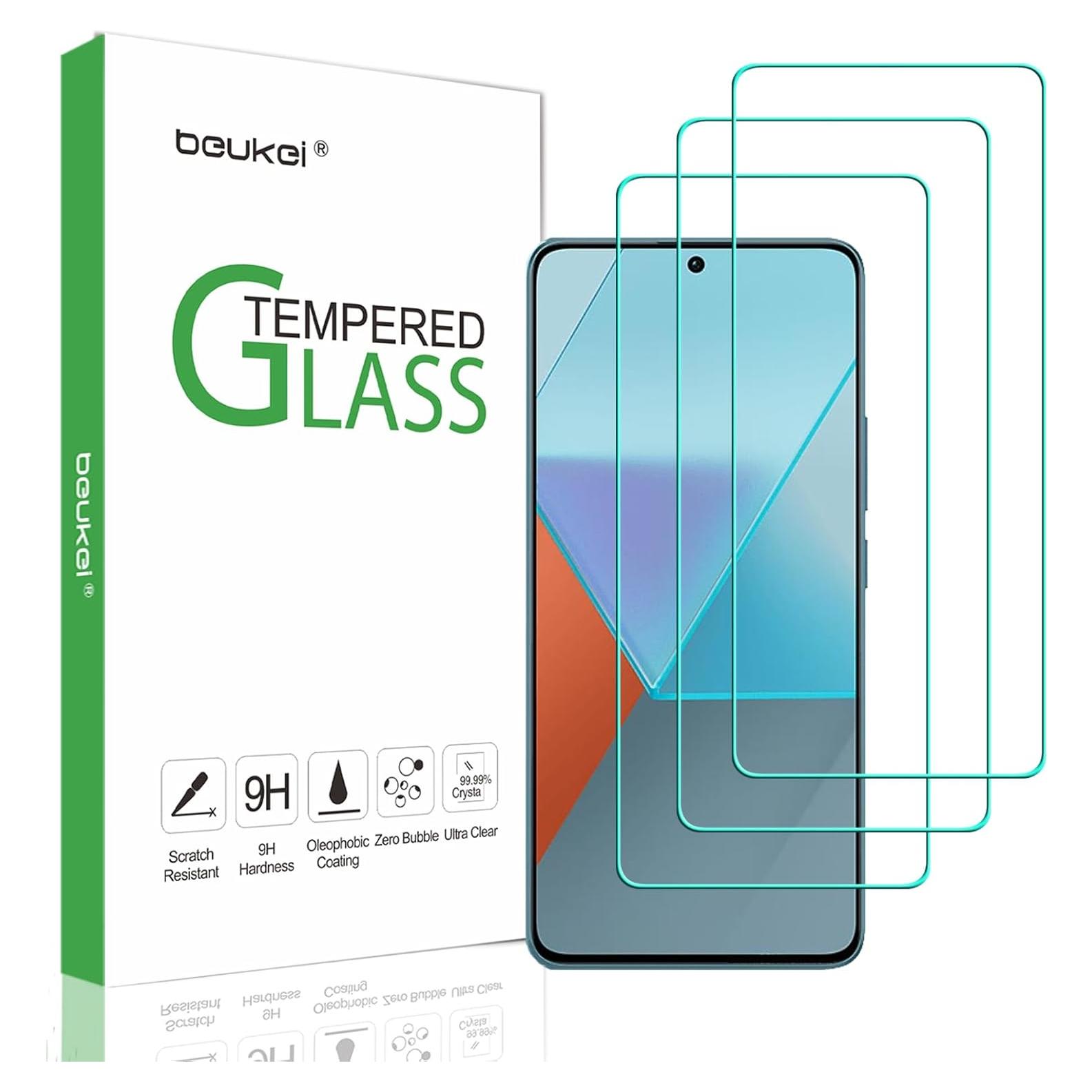 Protector de Pantalla Vidrio Templado Beukei para Xiaomi Redmi Note 13 Pro - 3 Unidades