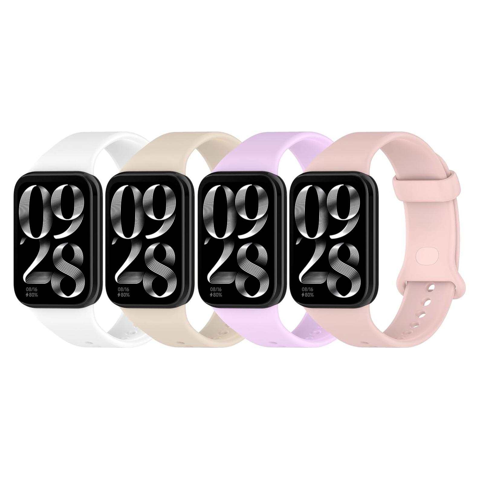 FitTurn 4-Pack Correas de Silicona para Xiaomi Band 9 Pro/8 Pro