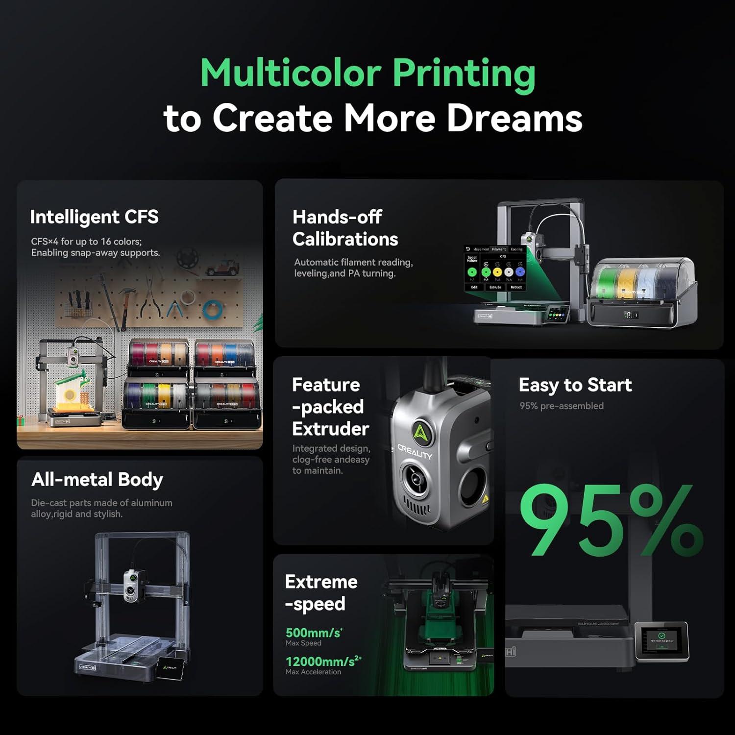 Impresora 3D Creality Hi Combo Multicolor 500mm/s Alta Velocidad